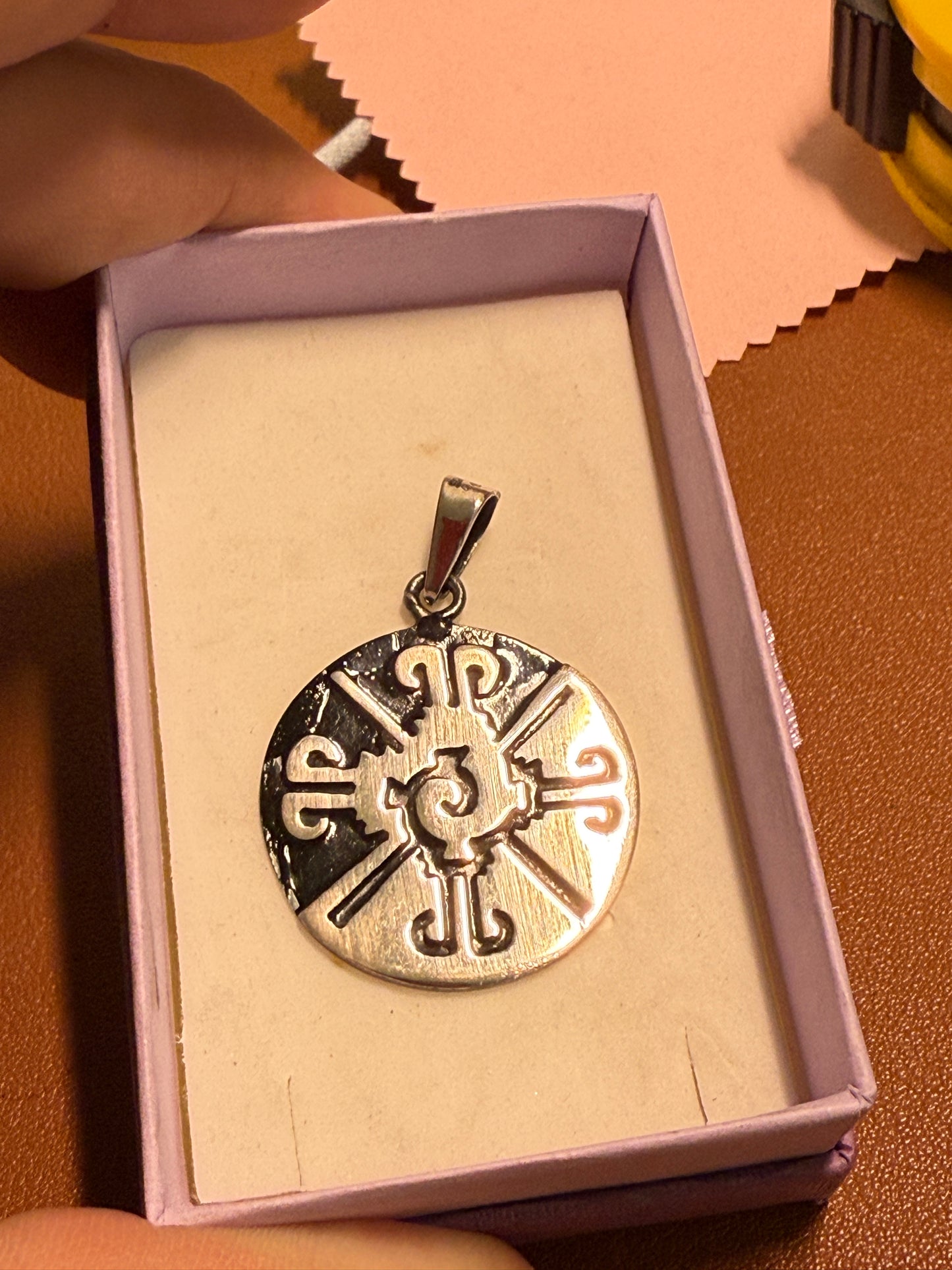 Ometeotl Hunab Ku Duality God Aztec Mexica Maya Pendant 925, Mexico (#11)