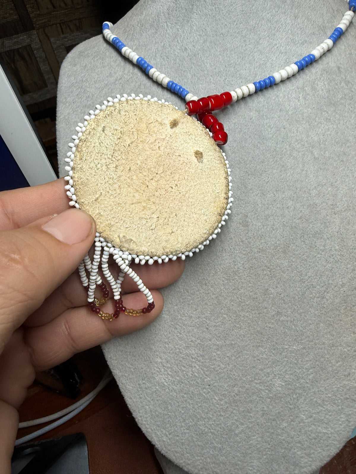 Tribal Native American Style dream catcher Handmade Beaded Necklace Pendant USA (Xa39)