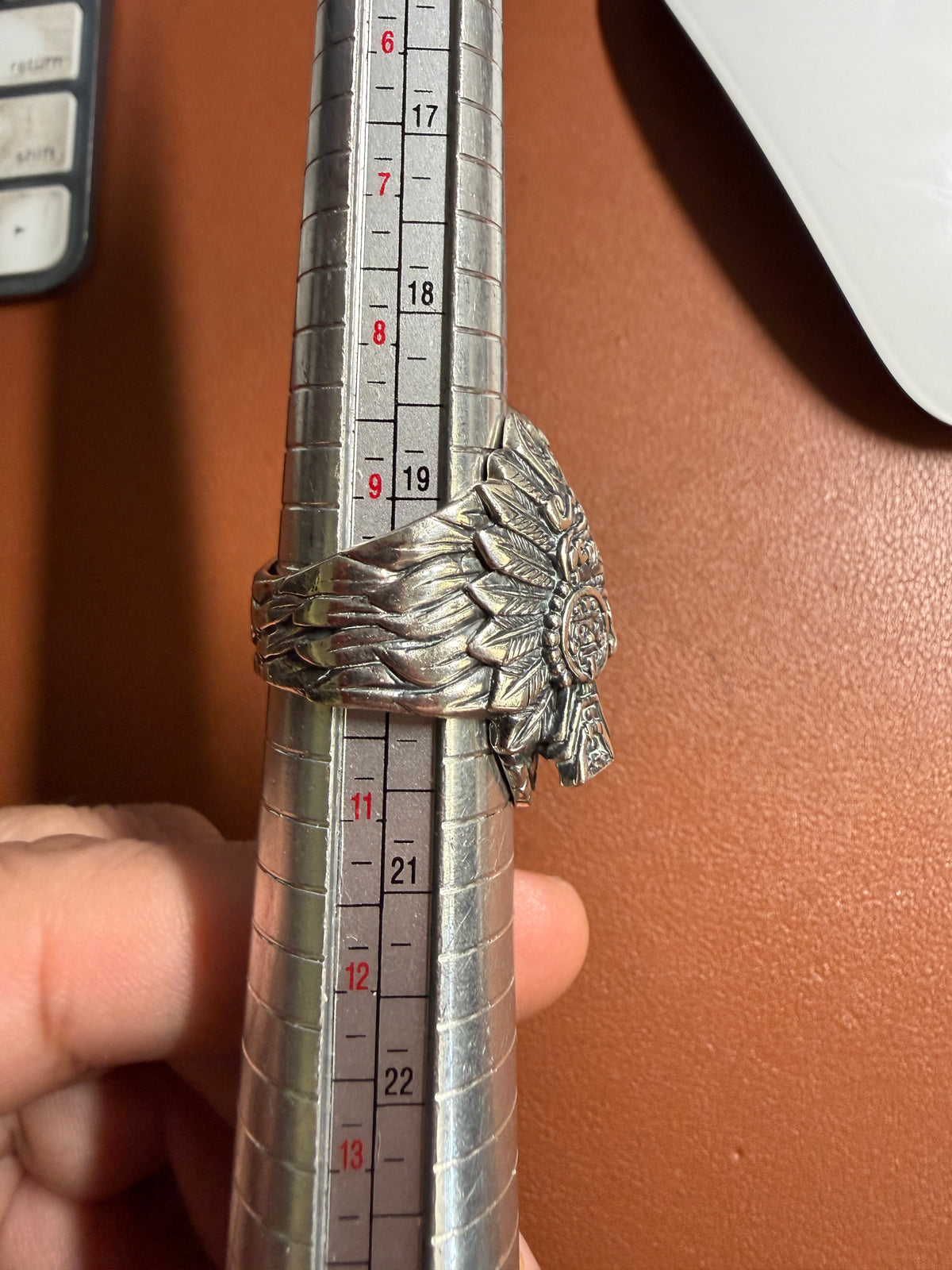 Mictlantecuhtli Headdress Warrior Sterling Silver (925) Ring Sz 10 (Xb3)
