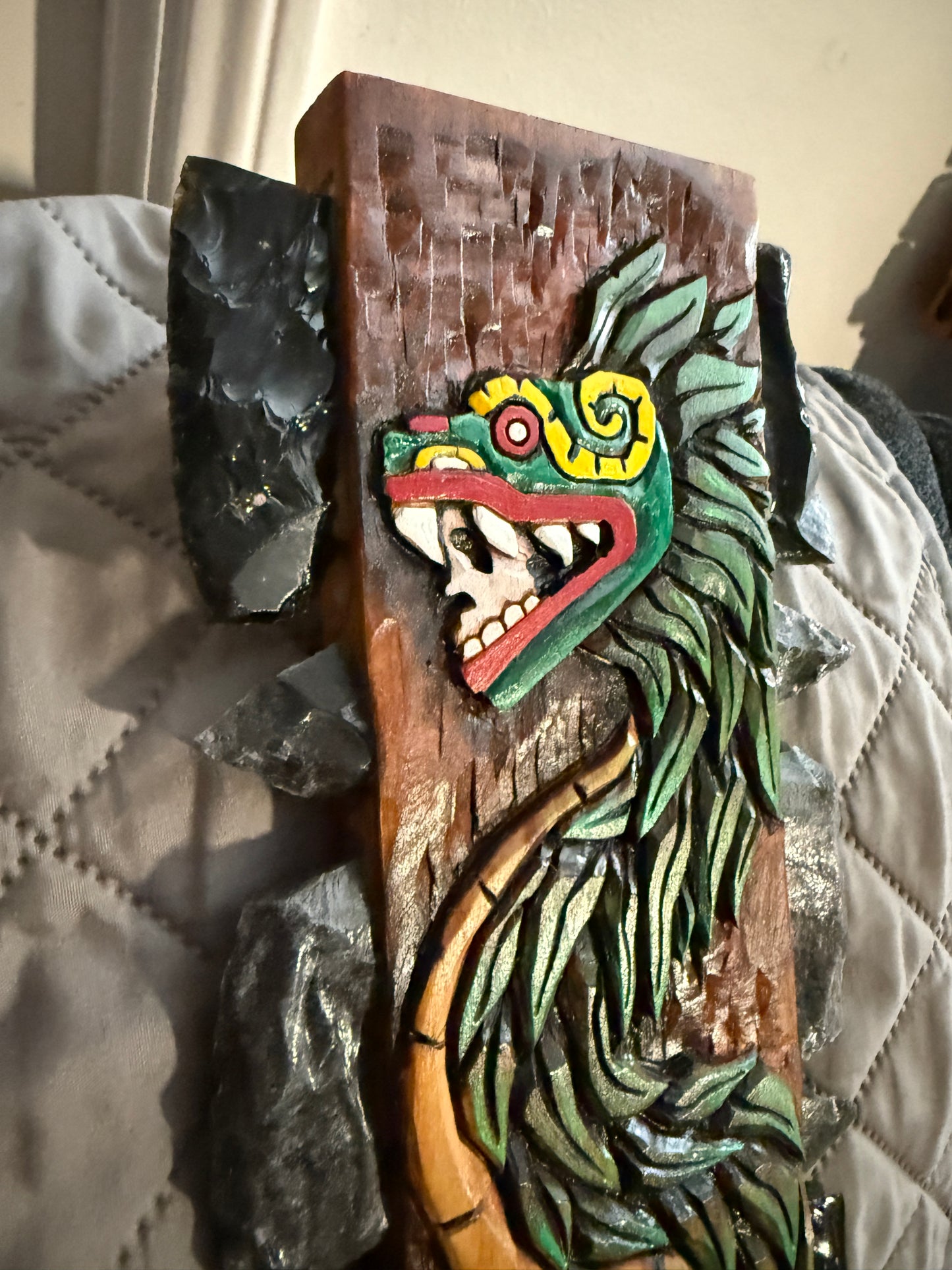 Macuahuitl Aztec Quetzalcoatl, Feathered Serpent, Mexican, Mayan Kukulkan 31.5"
