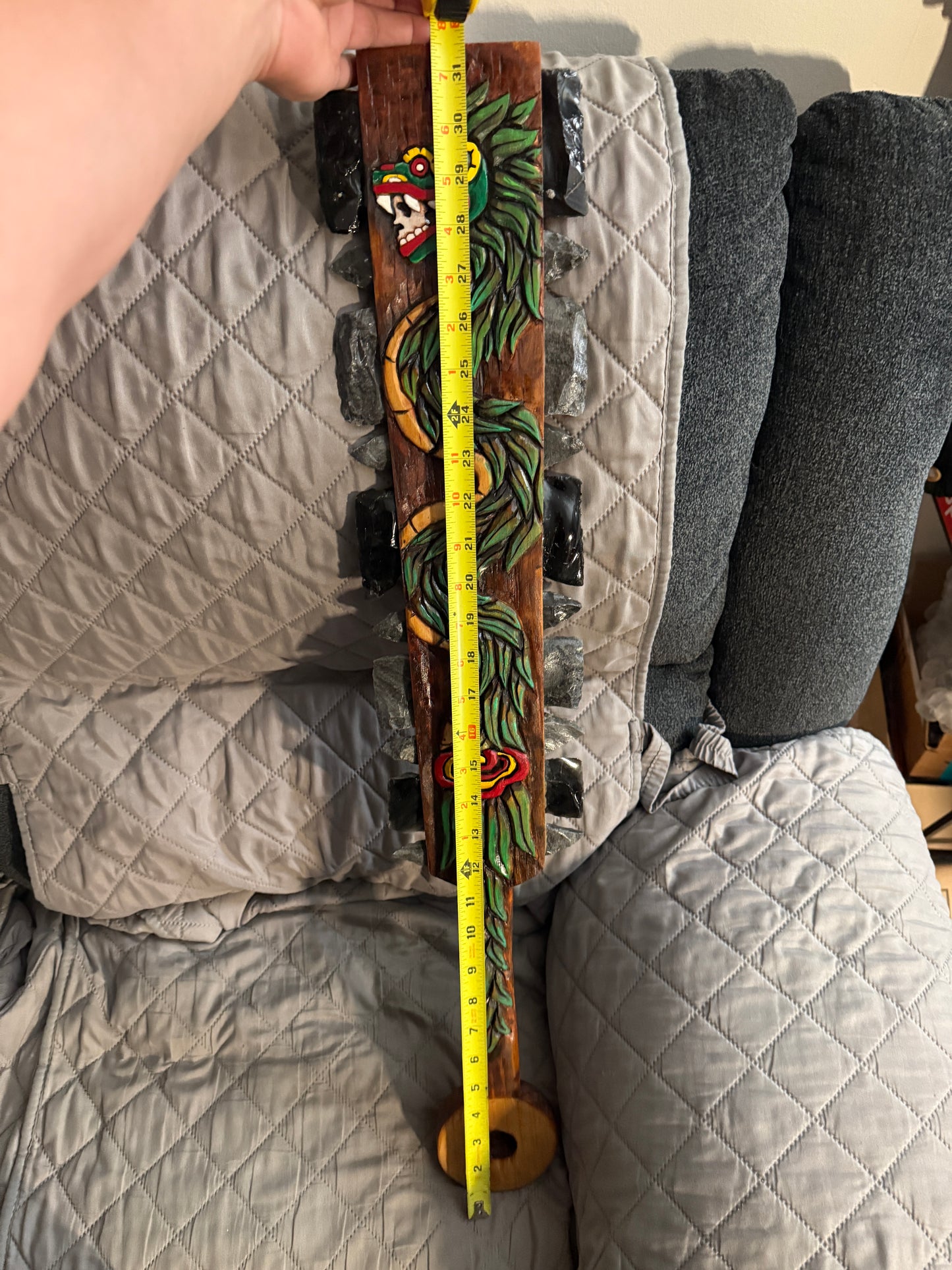 Macuahuitl Aztec Quetzalcoatl, Feathered Serpent, Mexican, Mayan Kukulkan 31.5"