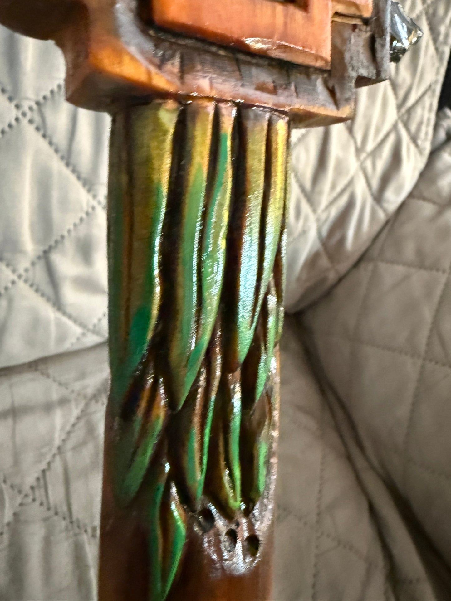 Aztec Macuahuitl Coatlicue, Wood and Obsidian, Hanging Art, Indigenous, Ancient Club, Sword from Mexico