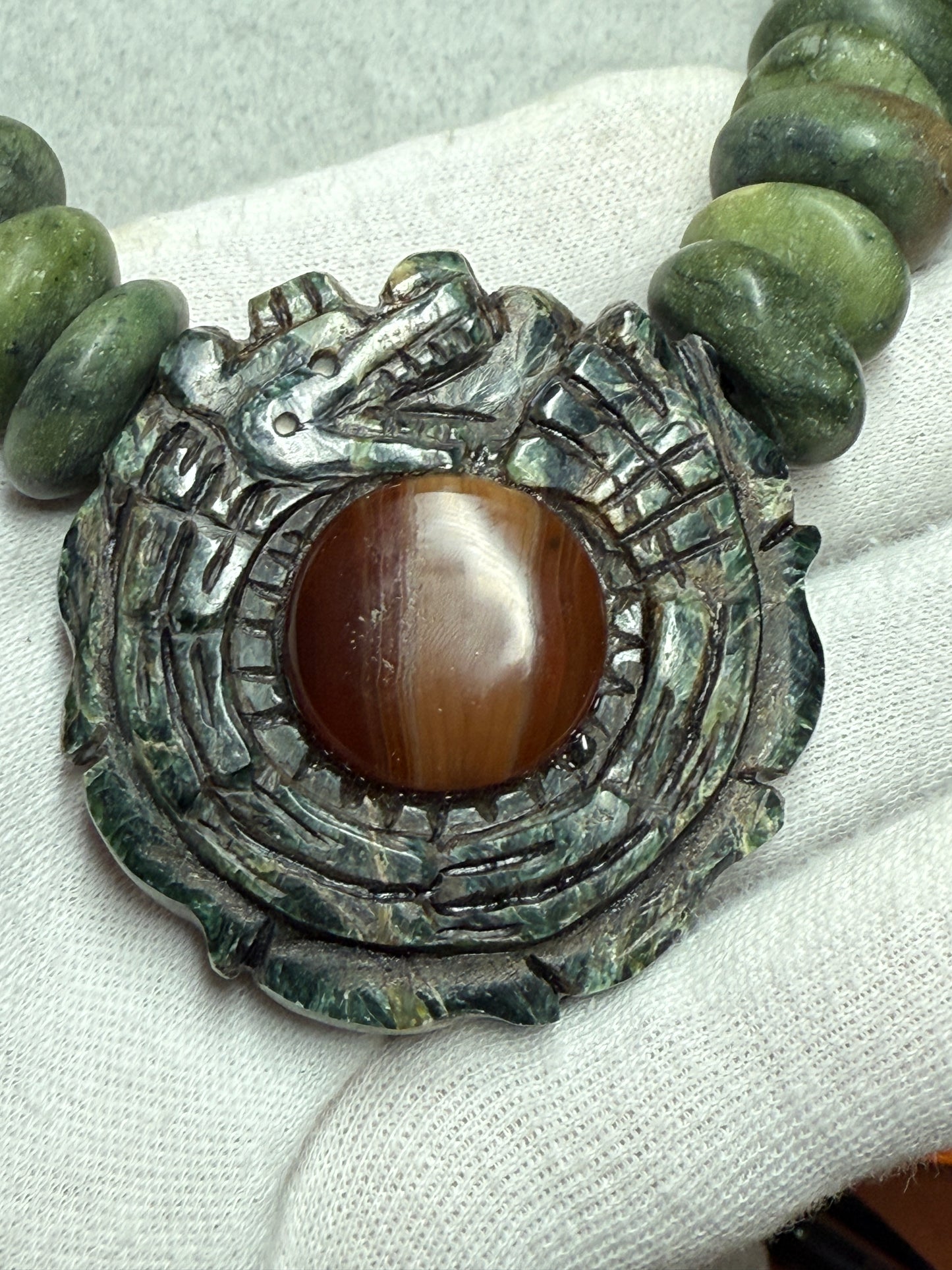 Aztec Quetzalcoatl Feathered Serpent, Kukulkan Mayan Plumed Dragon, Natural #41