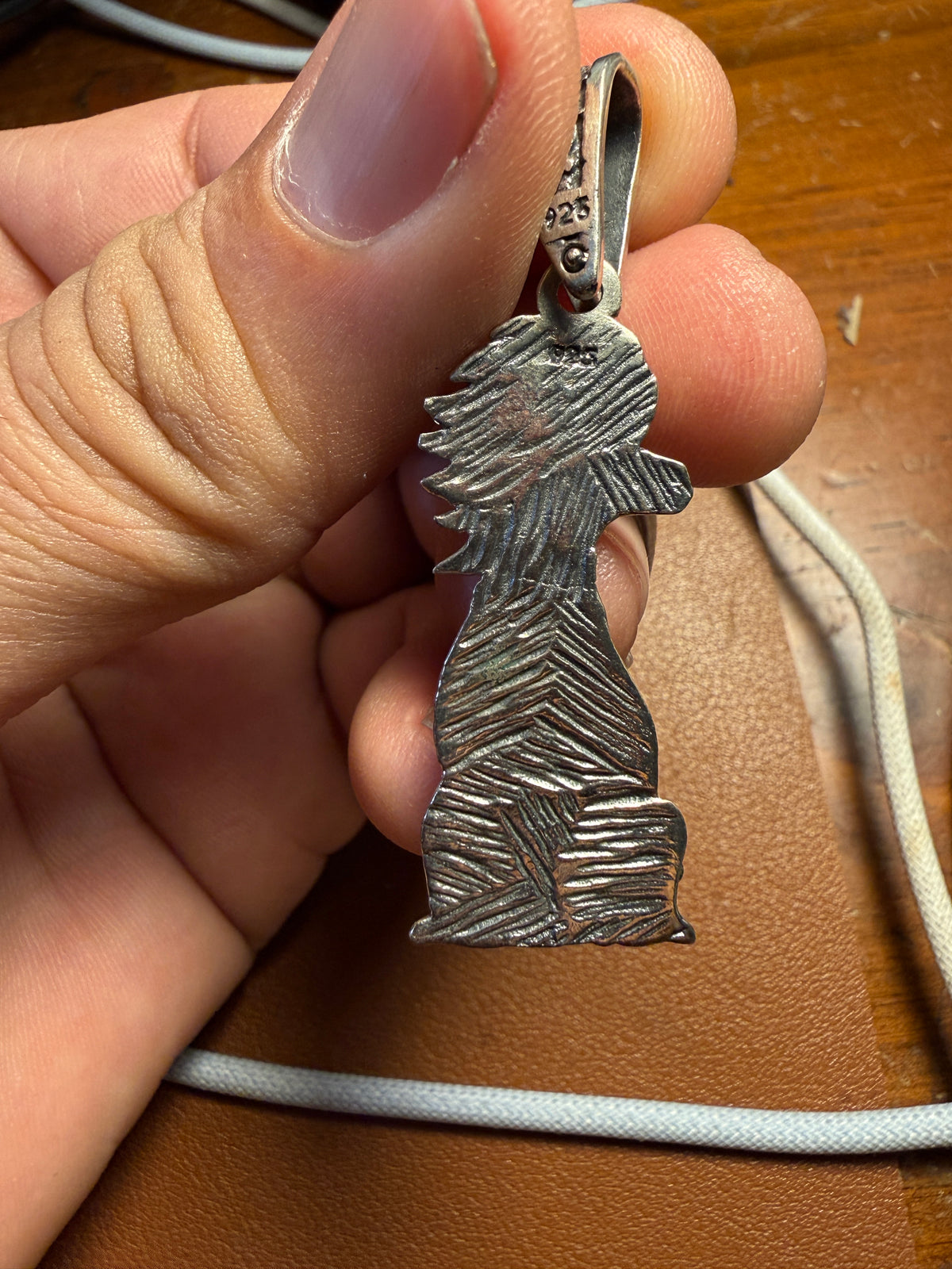 Aztec Mexican Xolo Xoloitzcuintli Piedra Muerte 925 Pendant Charm Xb19