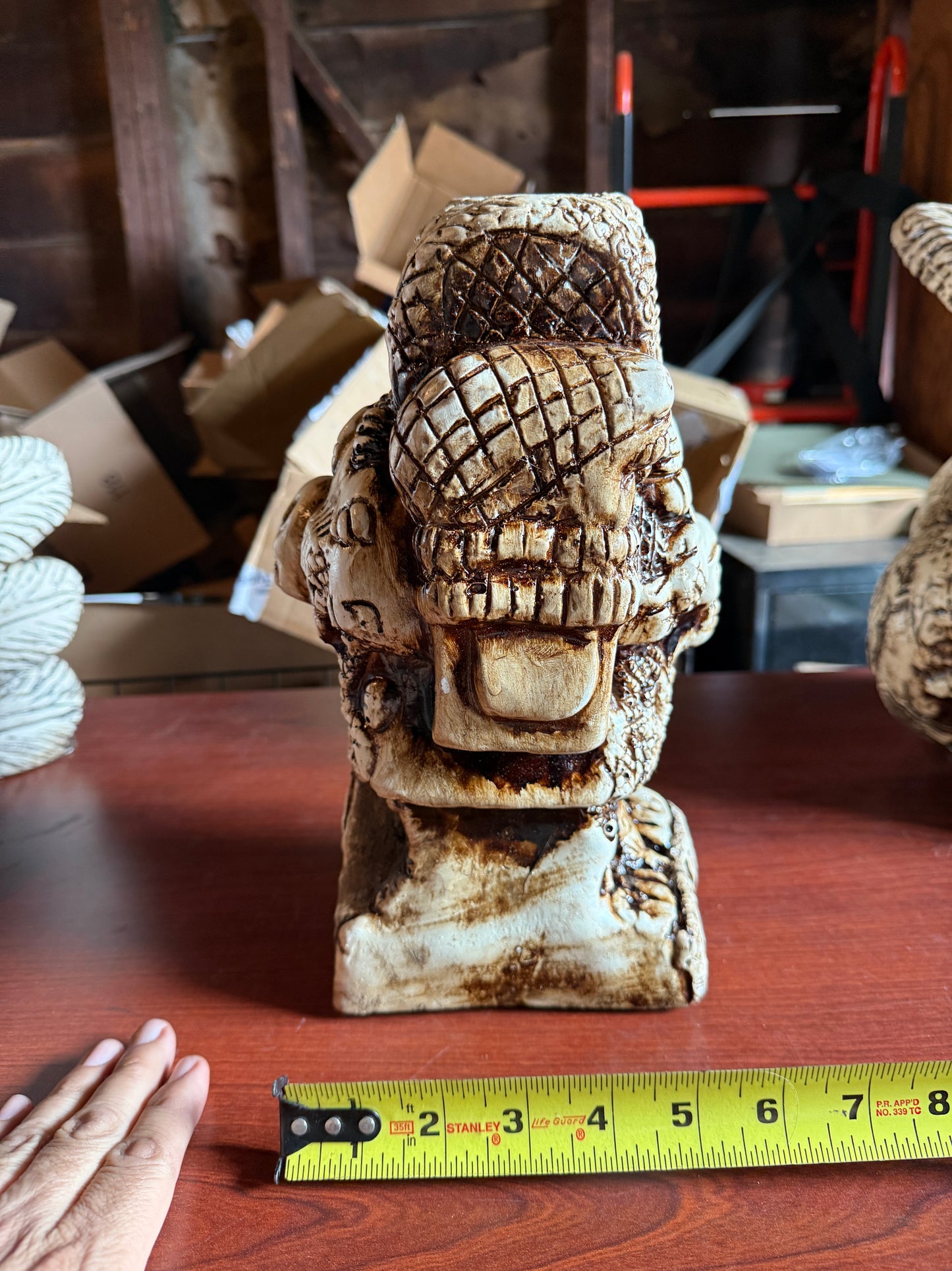 Coatlicue or Tonanzin Aztec Statue, Mexica Mother Goddess, 11.5", Clay, Mexico