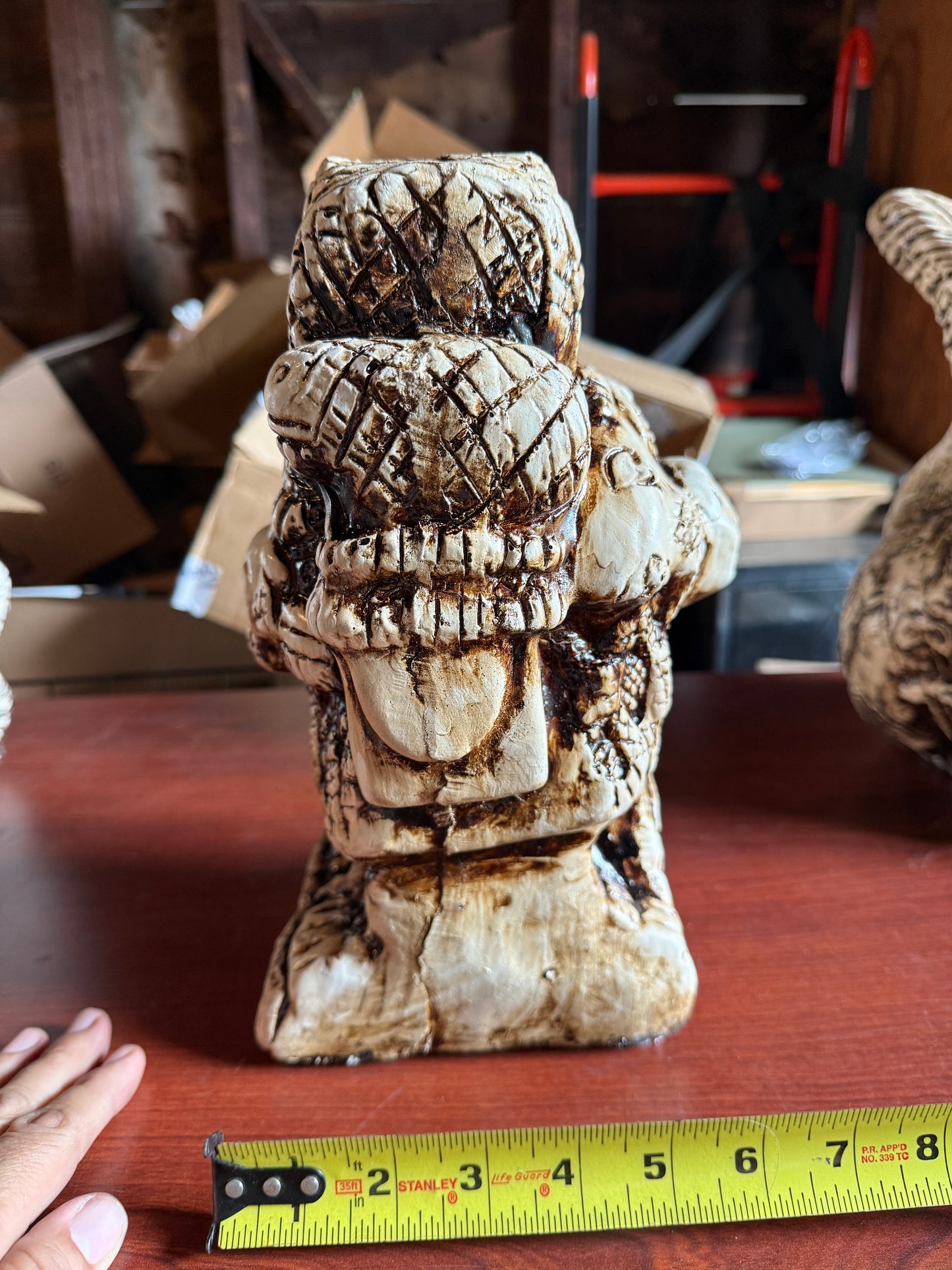 Coatlicue or Tonanzin Aztec Statue, Mexica Mother Goddess, 11.5", Clay, Mexico