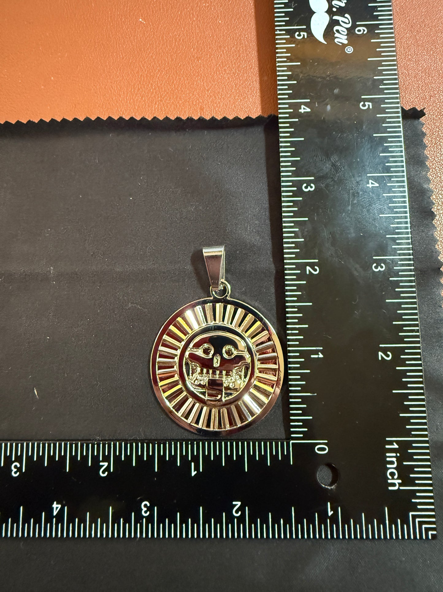 The Stone of Death, Piedra Muerte, Skull, Mexico, Pendant, Mexican, Metal #40