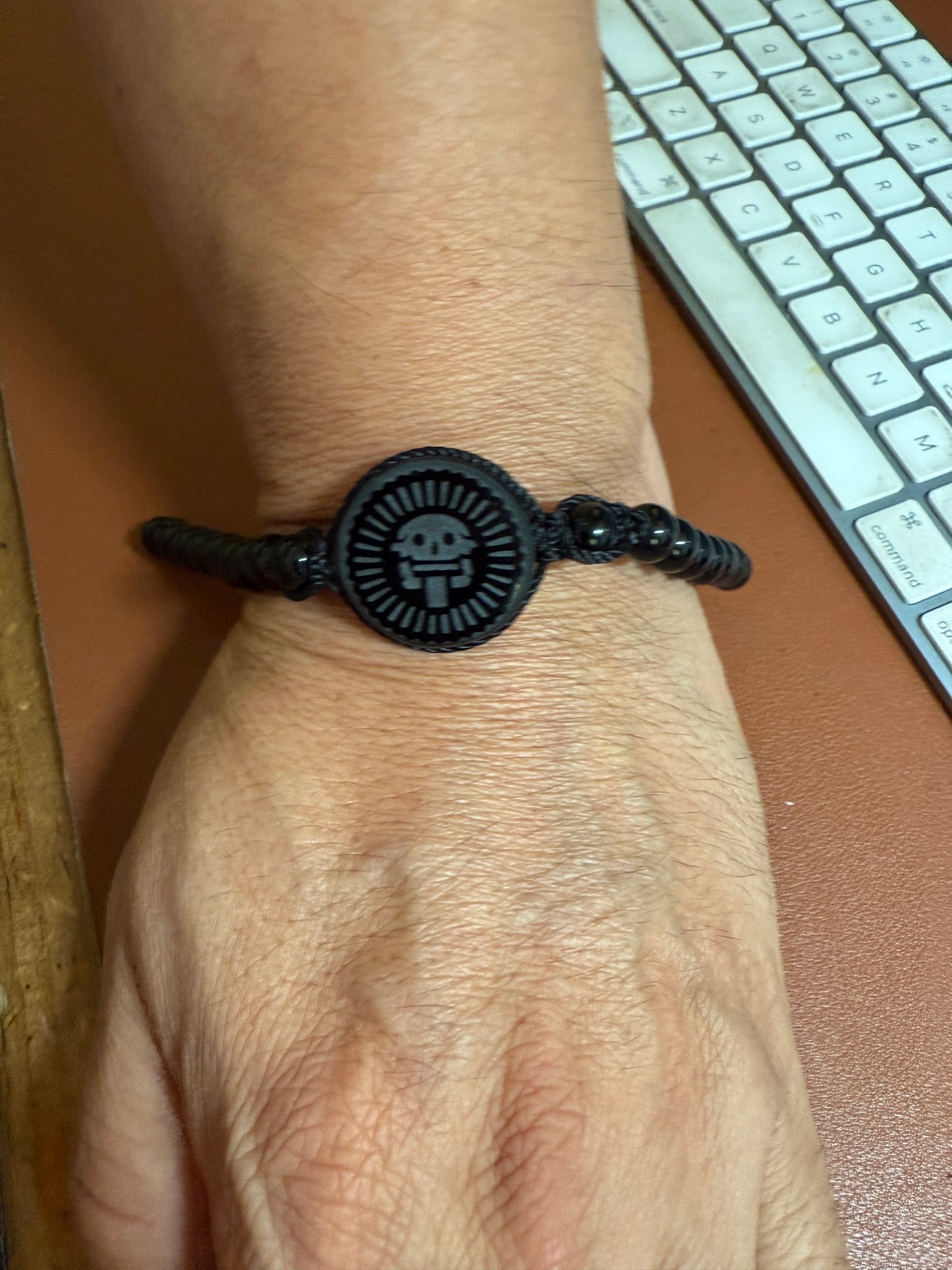 Piedra Muerte, Mictlantecuhtli, Full Stone Death, Obsidian Bracelet, Aztec #40