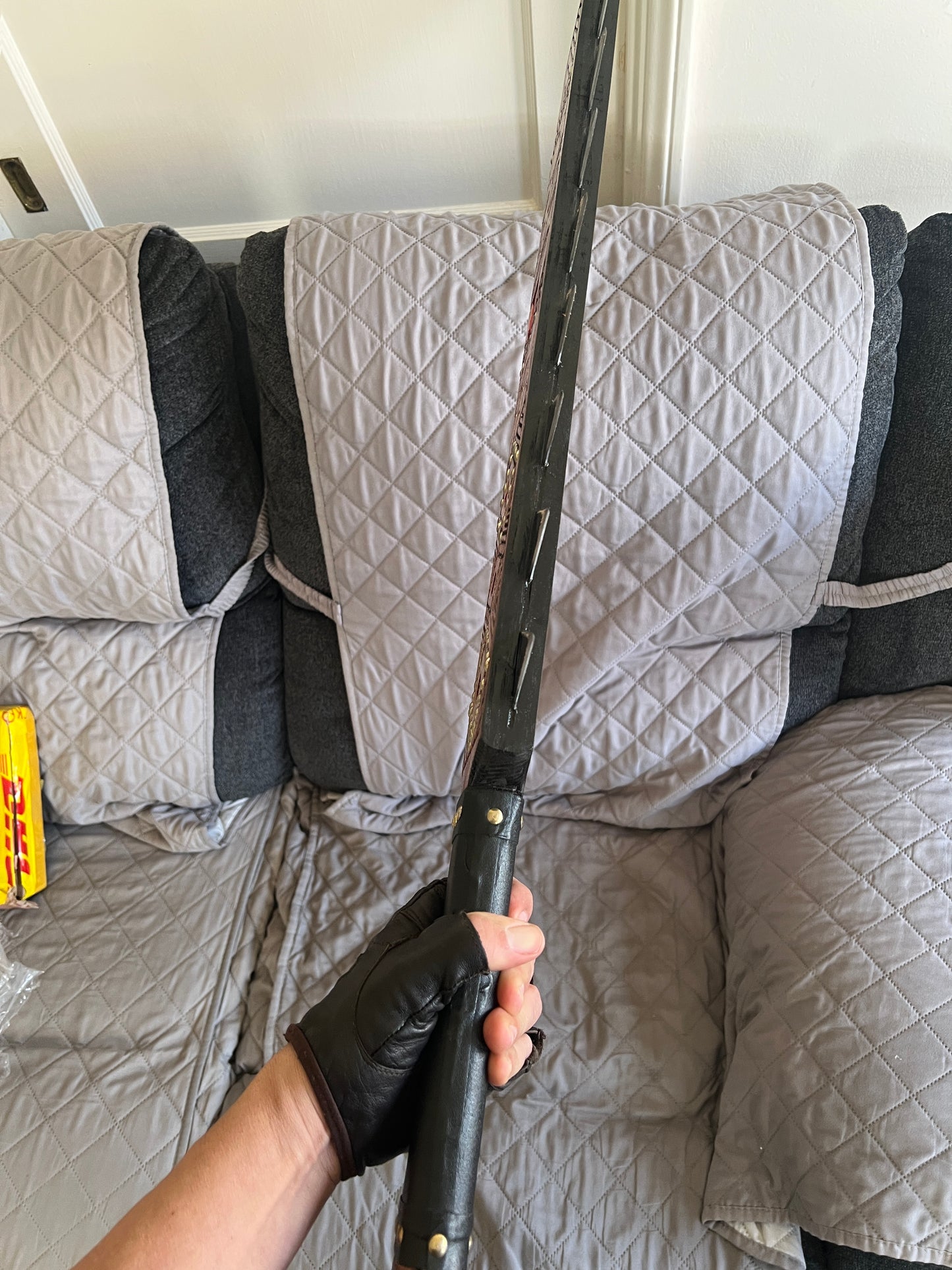 Upgraded Aztec Macuahuitl War Club Sword, Tonatiuh, Sun Face, Wood Body, Metal, Steel Blades, Mexico