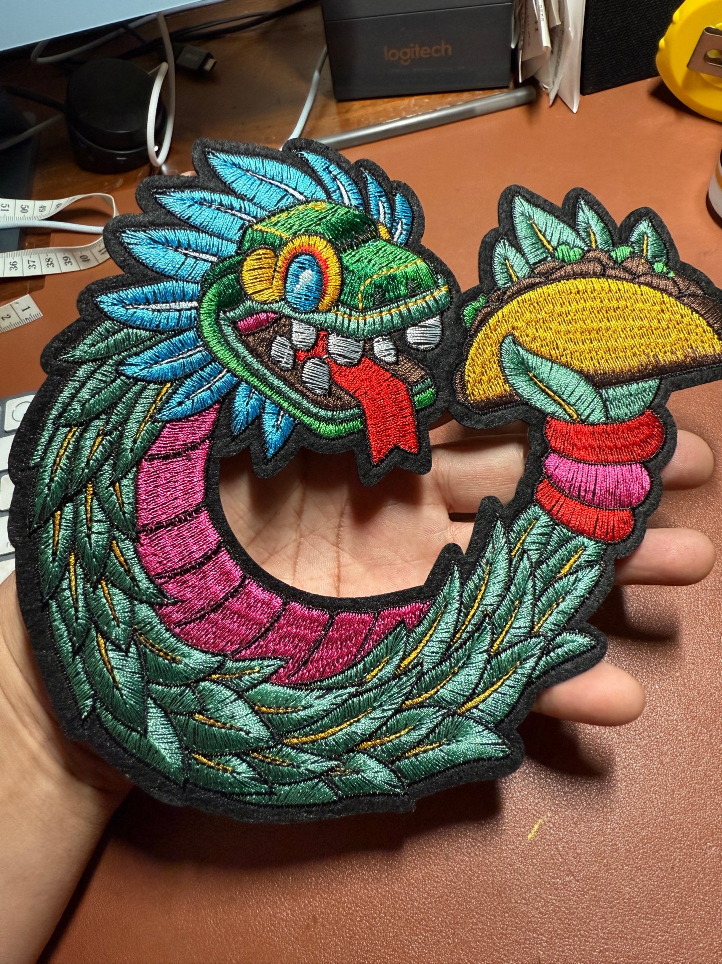 Quetzalcoatl, Kukulkan, Mexican Dragon Large Patch, 8, Aztec, Mayan, Mexico, Taco #27