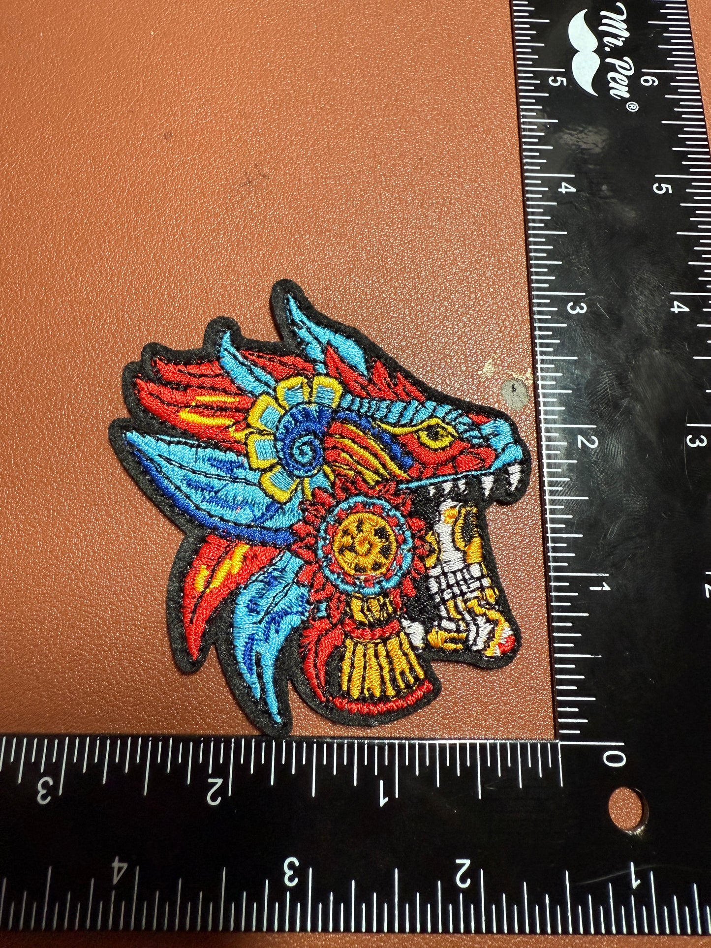 Aztec or Mayan Serpent Warrior Patch, 3", Quetzalcoatl, Kukulkan, Dragon, #23