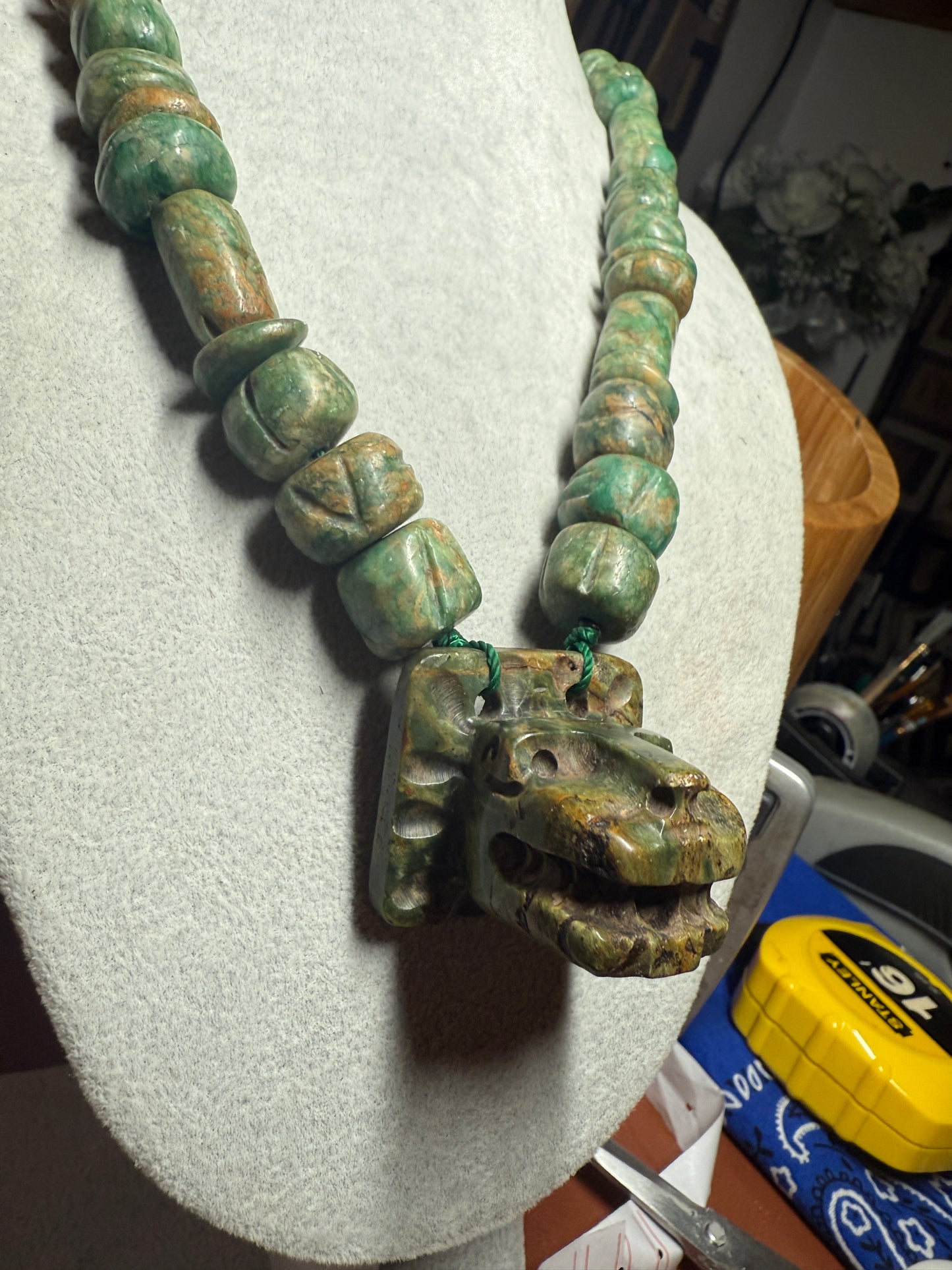 Serpentine Quetzalcoatl Feathered Serpent Necklace, Kukulkan Mayan Plumed Serpent Necklace Maya, Aztec, Mexica, Plumed Serpent, Dragon #40