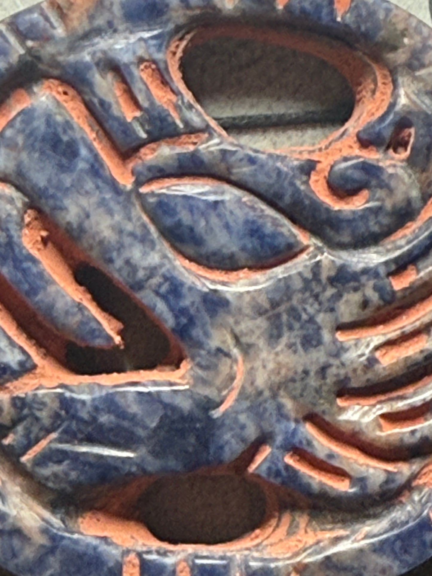 Blue Sodalite Quetzalcoatl Kukulkan Dragon Mexican Mexico Aztec Mexica Tribe #41