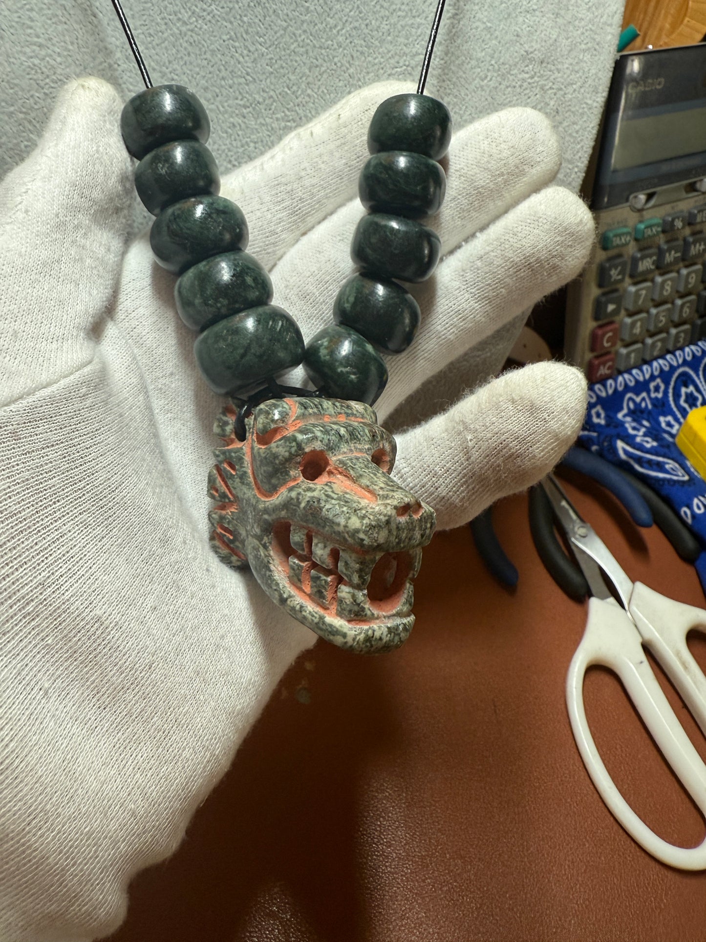 Serpentine Quetzalcoatl Feathered Serpent Necklace, Kukulkan Mayan Plumed Serpent Necklace Maya, Aztec, Mexica, Plumed Serpent, Dragon #41