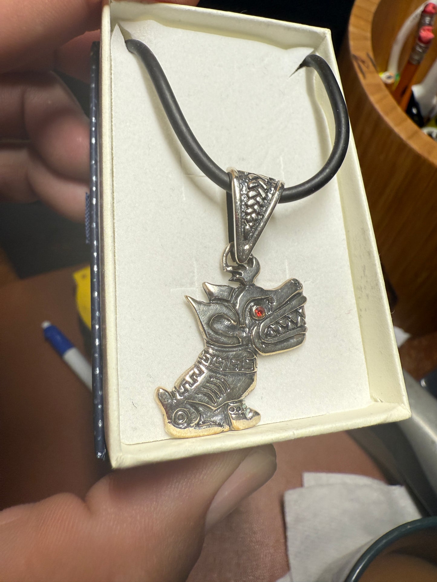 Xoloitzcuintle Aztec Mexican Hairless Dog Pendant, Dia De Muertos Dog, Sterling Silver,Mayan, Mexica (#4)