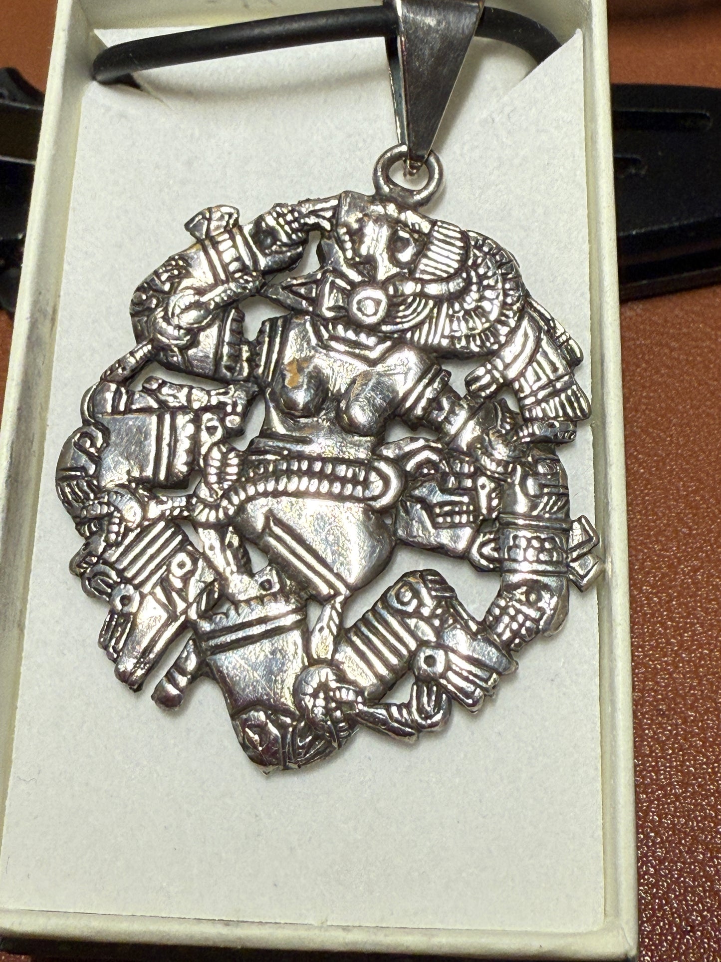 Coyolxauhqui Aztec Moon Goddess, Sterling Silver 925, Pendant, 28.7g (#4)