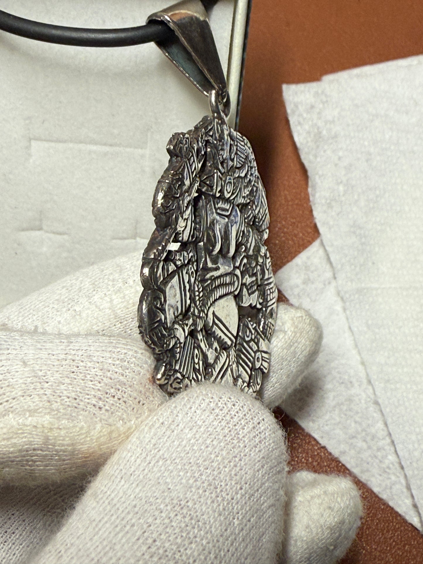 Coyolxauhqui Aztec Moon Goddess, Sterling Silver 925, Pendant, 28.7g (#4)