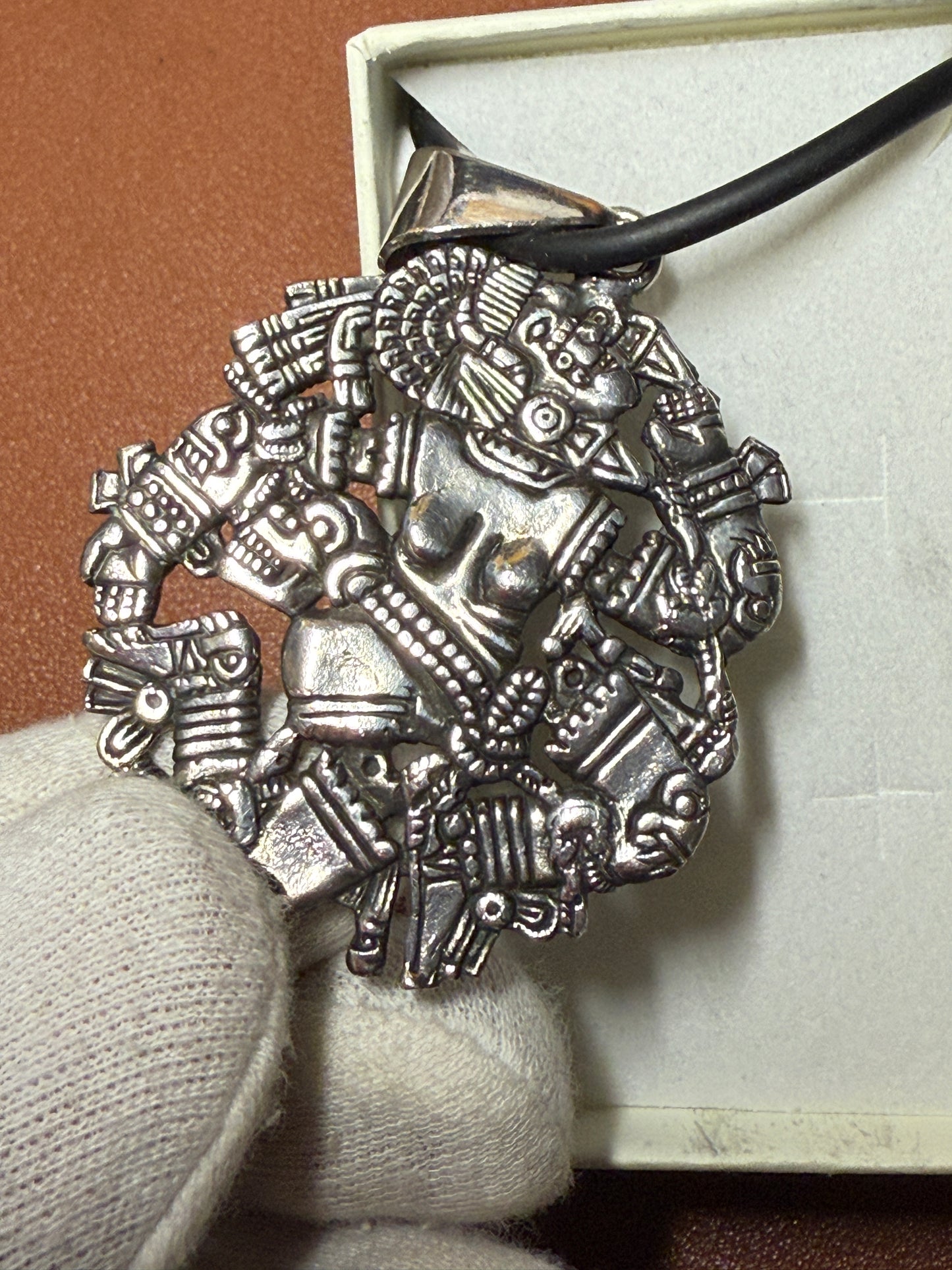 Coyolxauhqui Aztec Moon Goddess, Sterling Silver 925, Pendant, 28.7g (#4)
