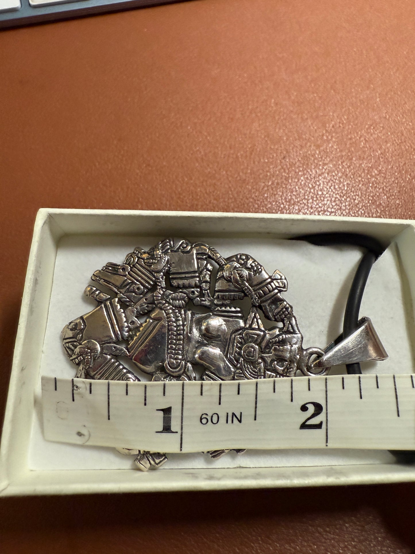 Coyolxauhqui Aztec Moon Goddess, Sterling Silver 925, Pendant, 28.7g (#4)