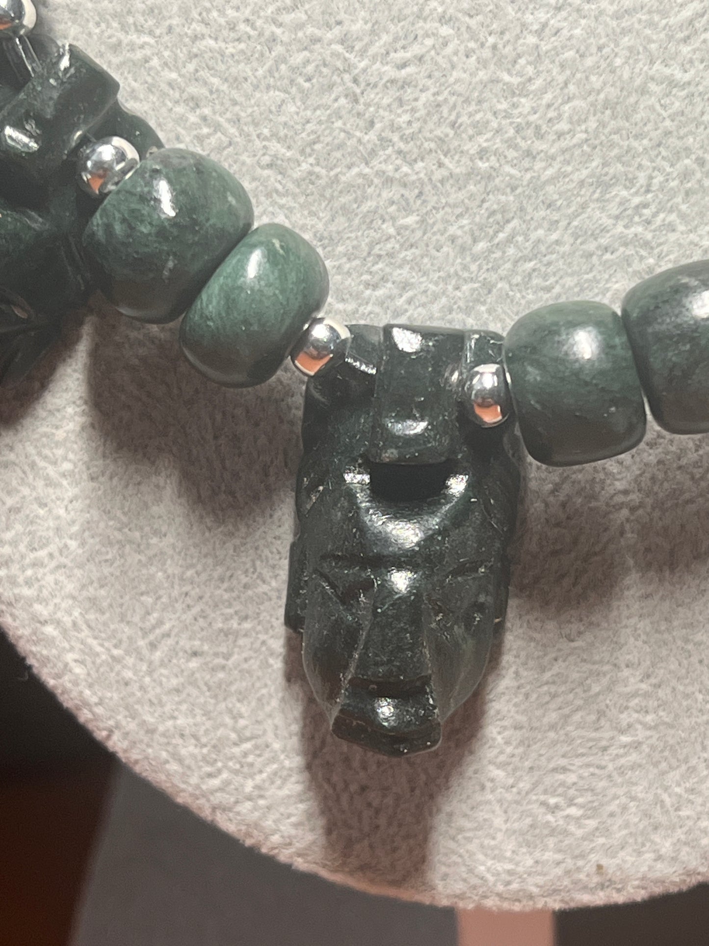 Head Hunter Mayan Necklace, Guatemalteco Marble, Mexico, Indigenous, Tribal #36