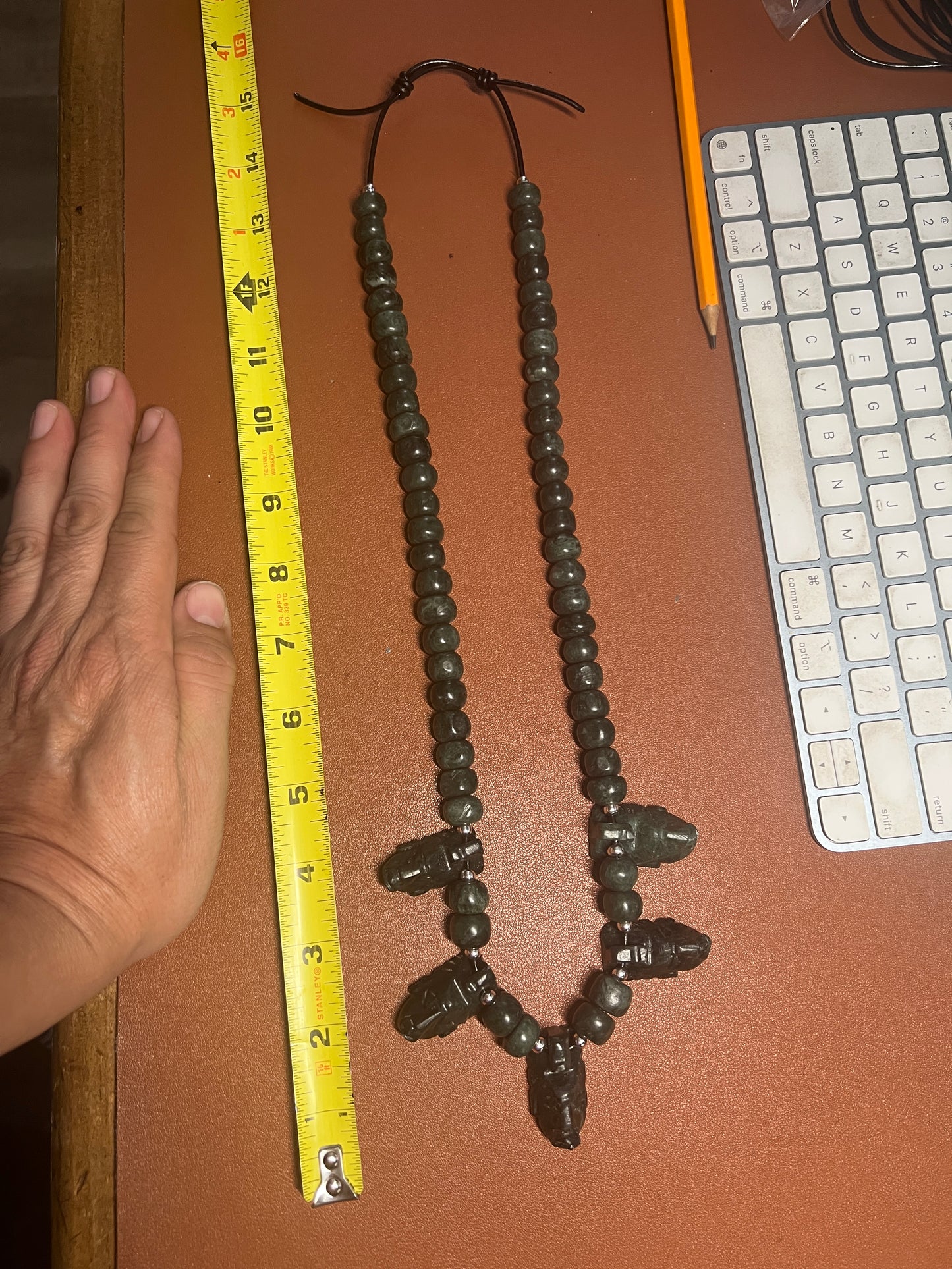 Head Hunter Mayan Necklace, Guatemalteco Marble, Mexico, Indigenous, Tribal #36