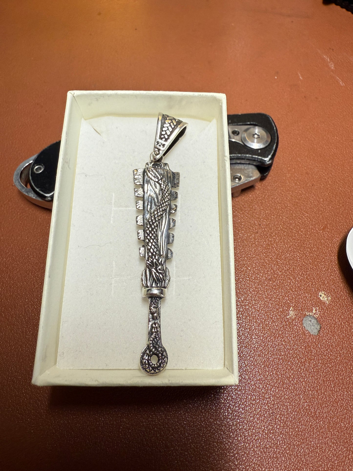 Macuahuitl, 925 Pendant, Kukulkan Club Sword, Mexican Jewelry, Quetzalcoatl #4