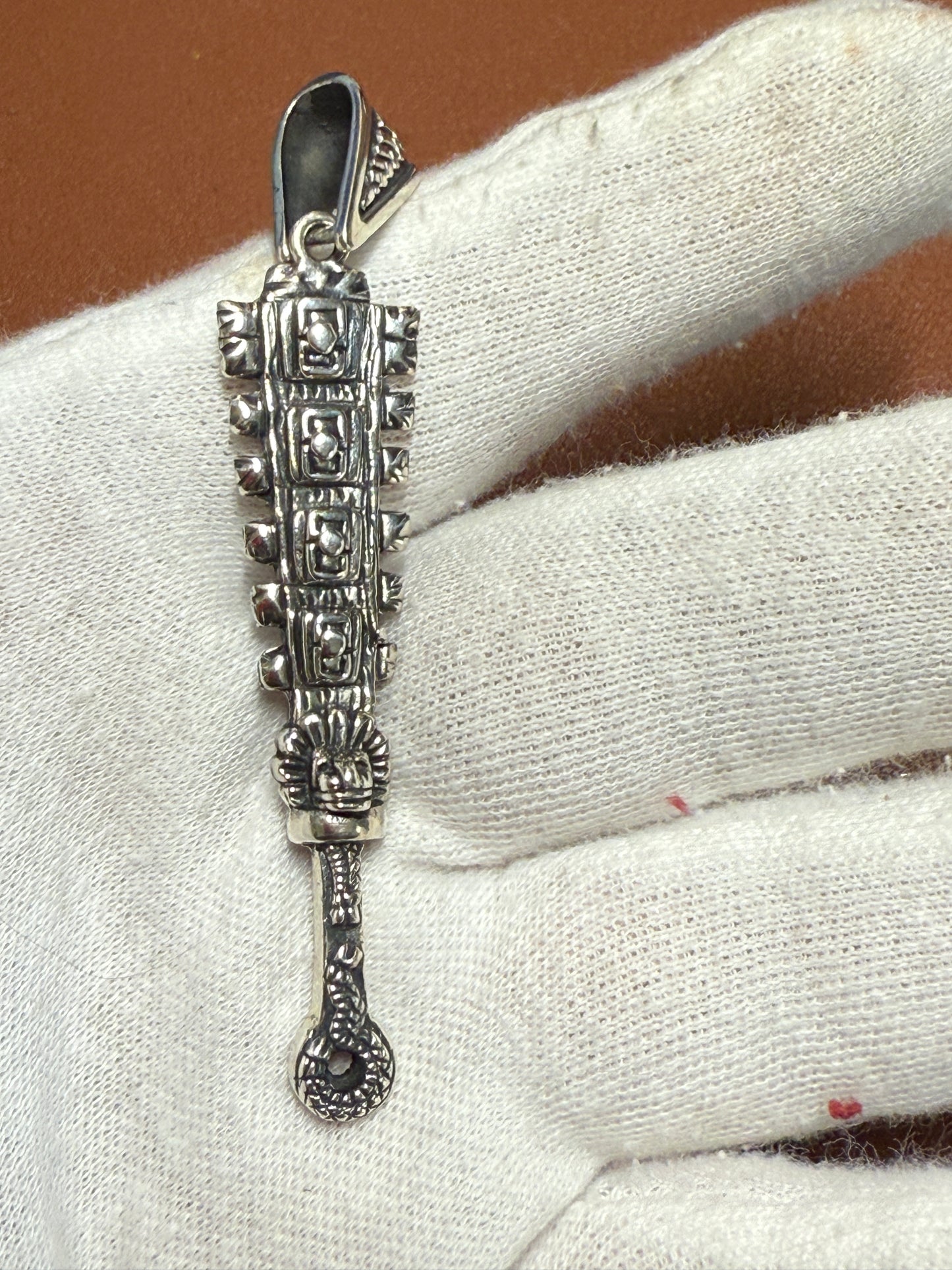 Macuahuitl, 925 Pendant, Kukulkan Club Sword, Mexican Jewelry, Quetzalcoatl #4
