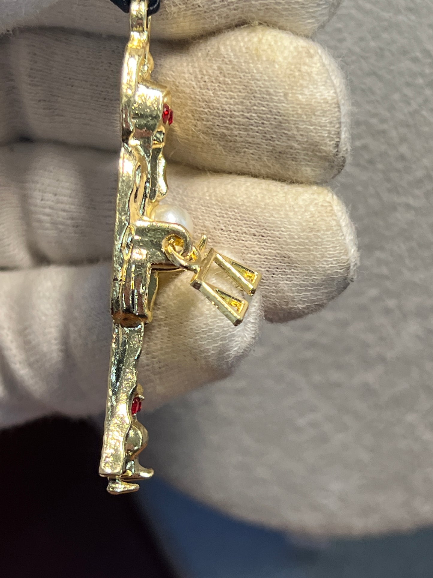 Grim Reaper Necklace, Rosary Style Collar de la Santa Muerte Rosario (#10)