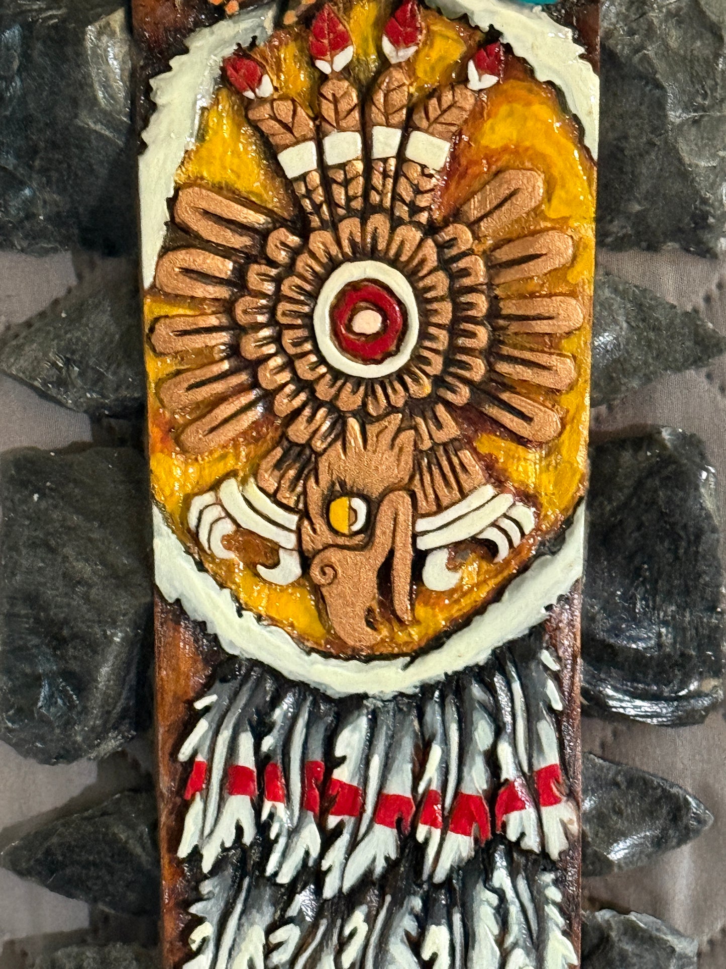 Cuauhtemoc's Descending Eagle Aztec Macuahuitl Warrior Sword War Club, 31.5"