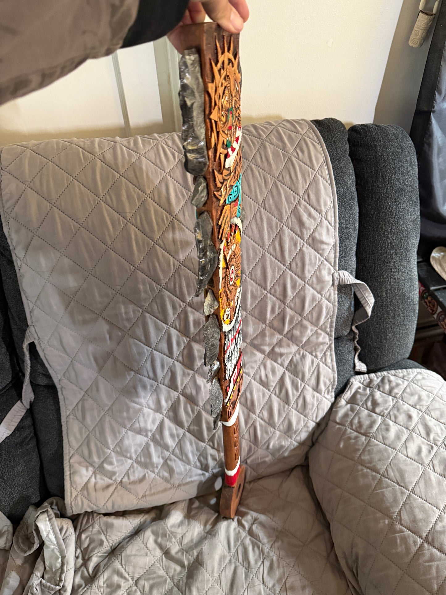 Cuauhtemoc's Descending Eagle Aztec Macuahuitl Warrior Sword War Club, 31.5"