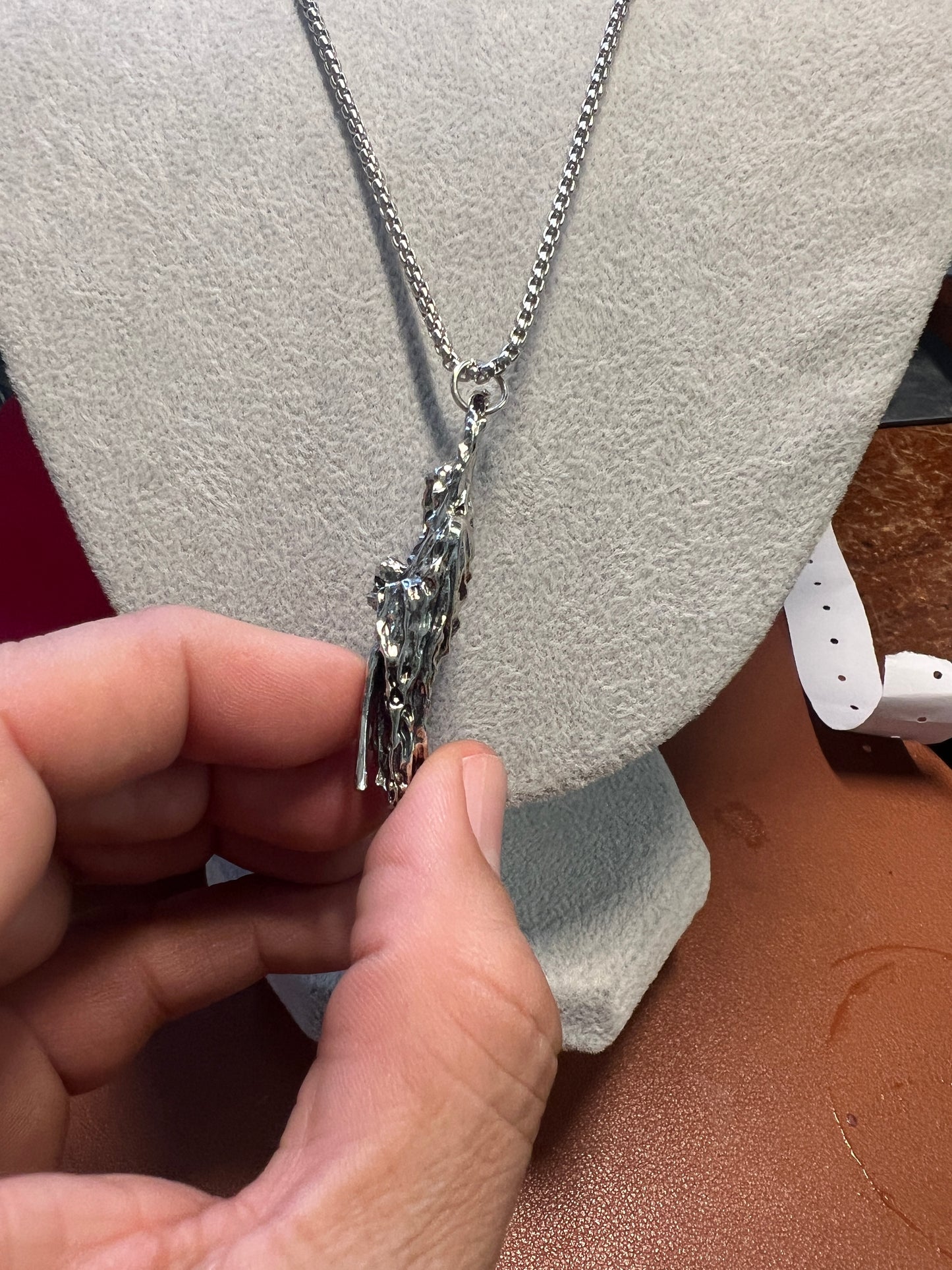 Stainless Steel Headless Grim Reaper Skull Pendant Necklace Scythe Death (#11)