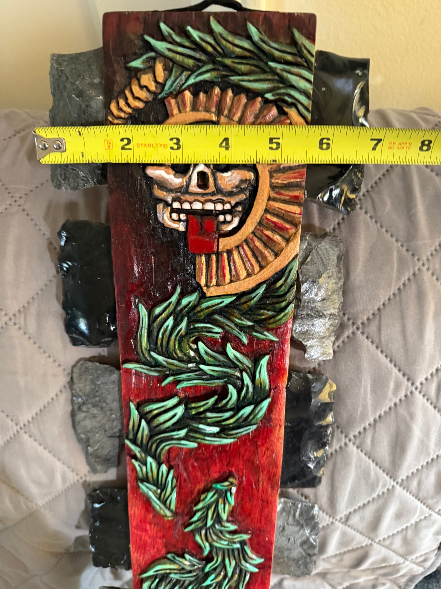 Mictlantecuhtli Death Disk Aztec Ollin Macuahuitl Warrior Sword War Club, 31.5"