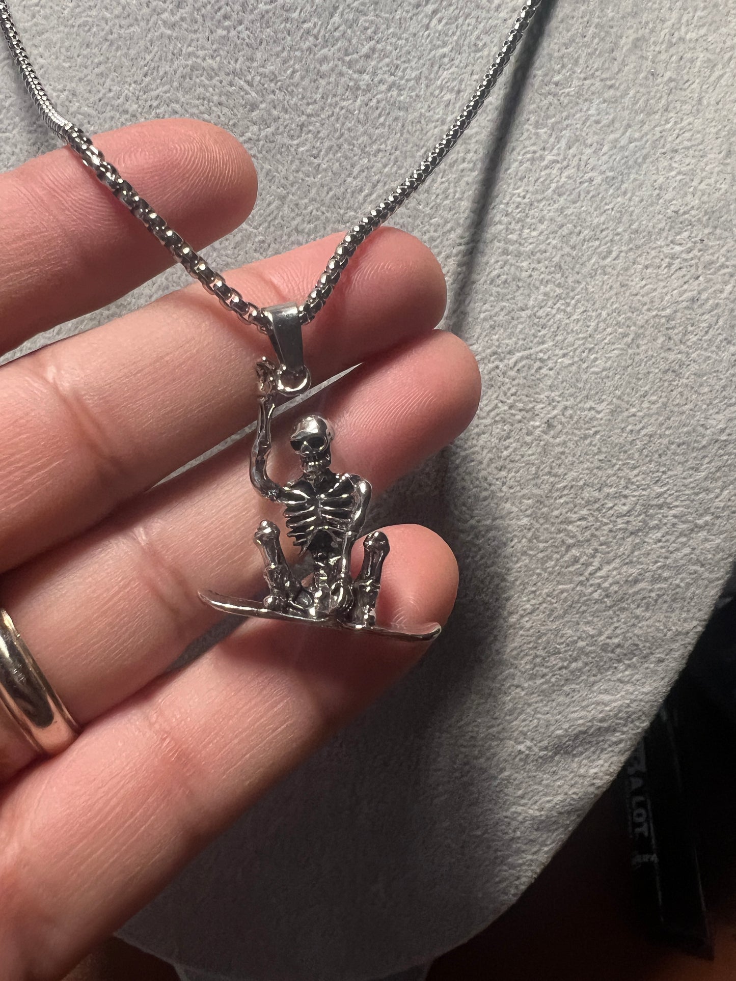 Snowboard Skateboard Skeleton Jewelry Vintage Silver Sports Pendant Necklace #11