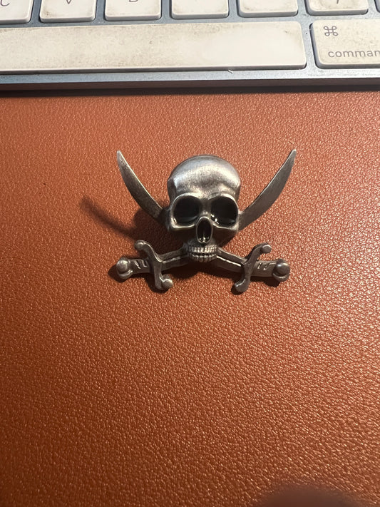 Cross Bone Swords Skull Pin Pirates  Caribbean Gothic Jewelry Death Metal #11