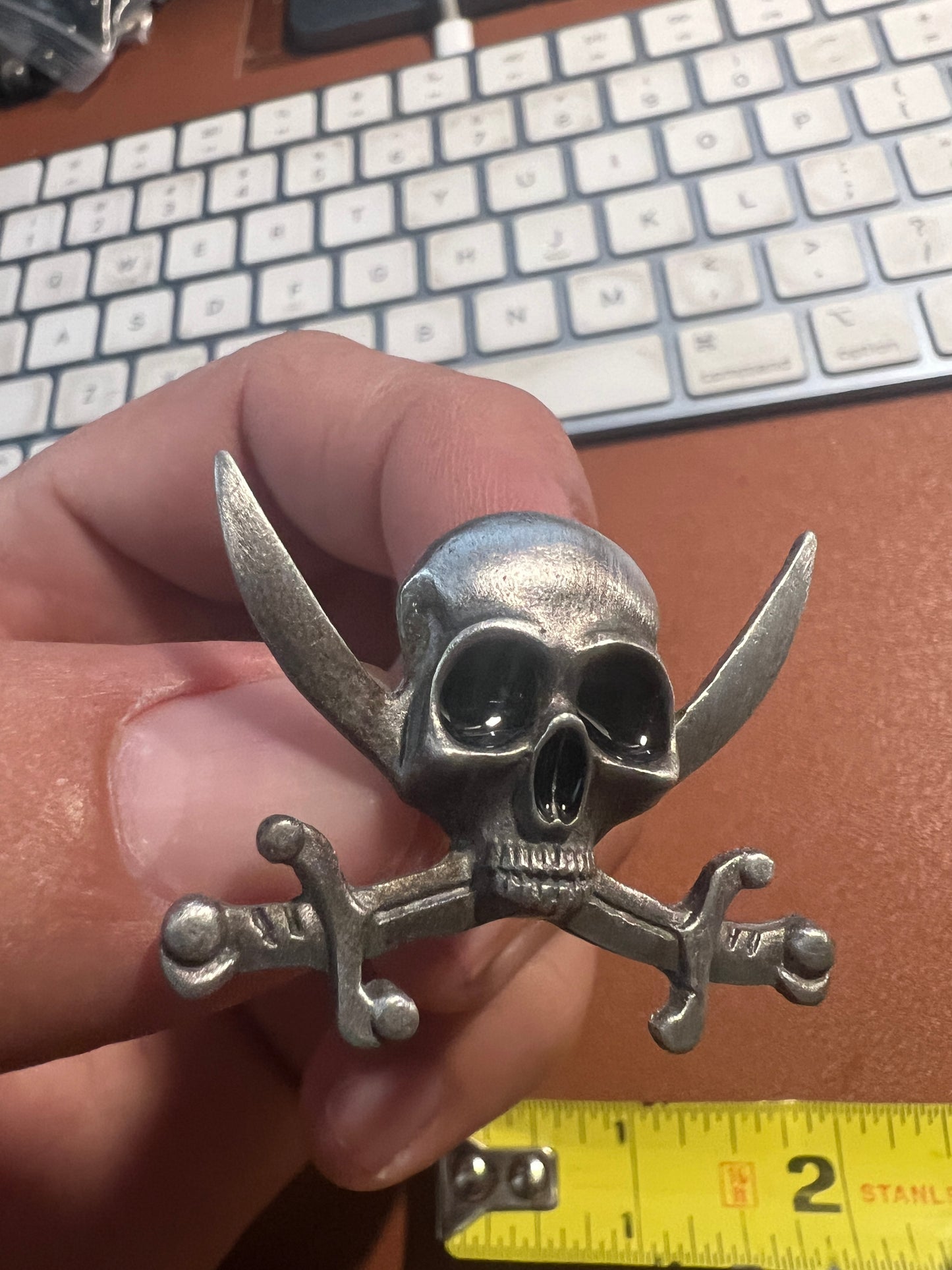 Cross Bone Swords Skull Pin Pirates  Caribbean Gothic Jewelry Death Metal #11