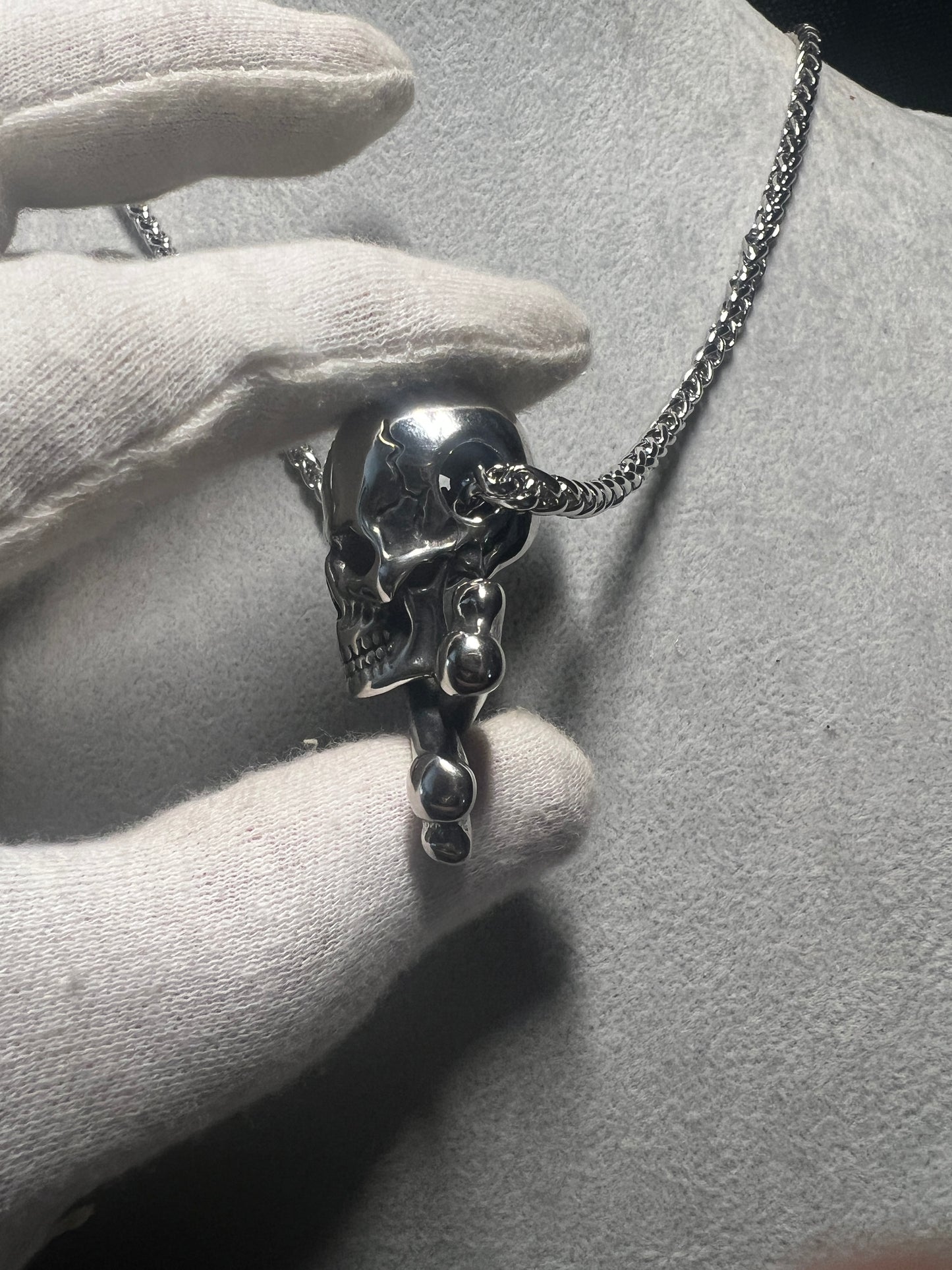 Treasure Box Skull Crossbones Chain Pendant Necklace Pirates Caribbean #13