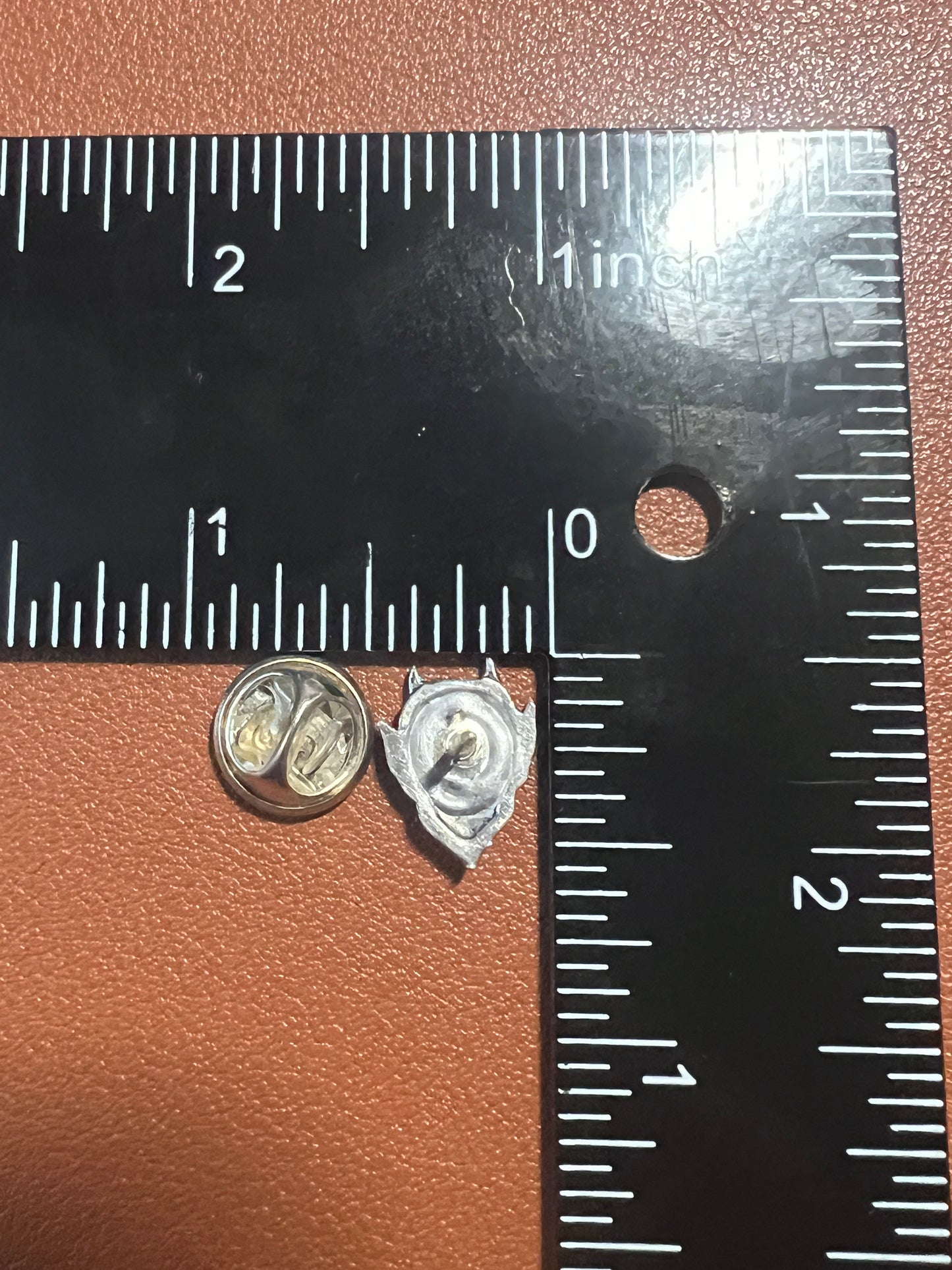 Vintage Unique Devil Head Button PullTack Sterling Silver Twilight Zone 1950’s style #10