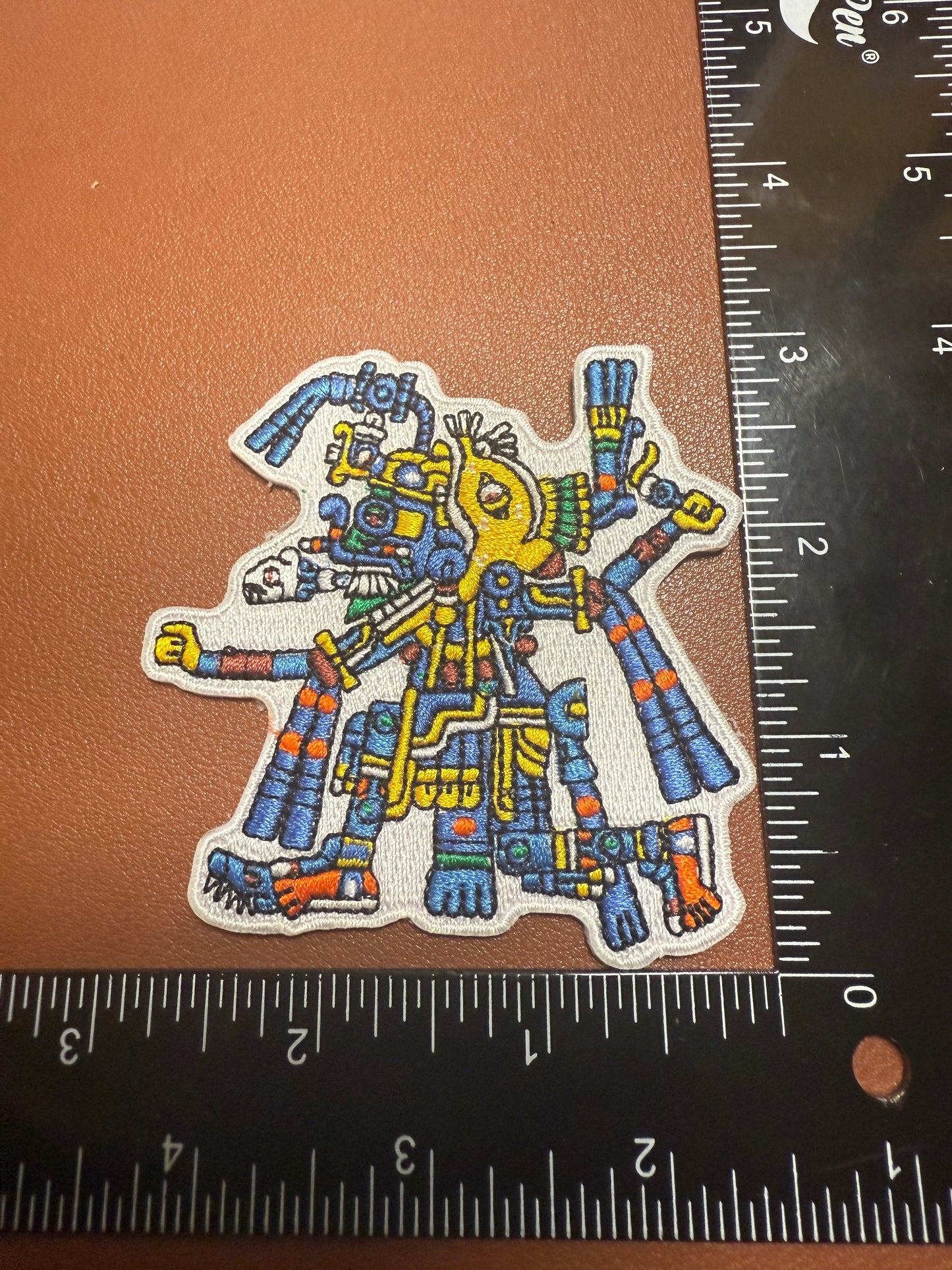 Chaac Codex Mayan Rain God Iron-On Patches, Tlaloc Aztec Rain 3", Patch, #23