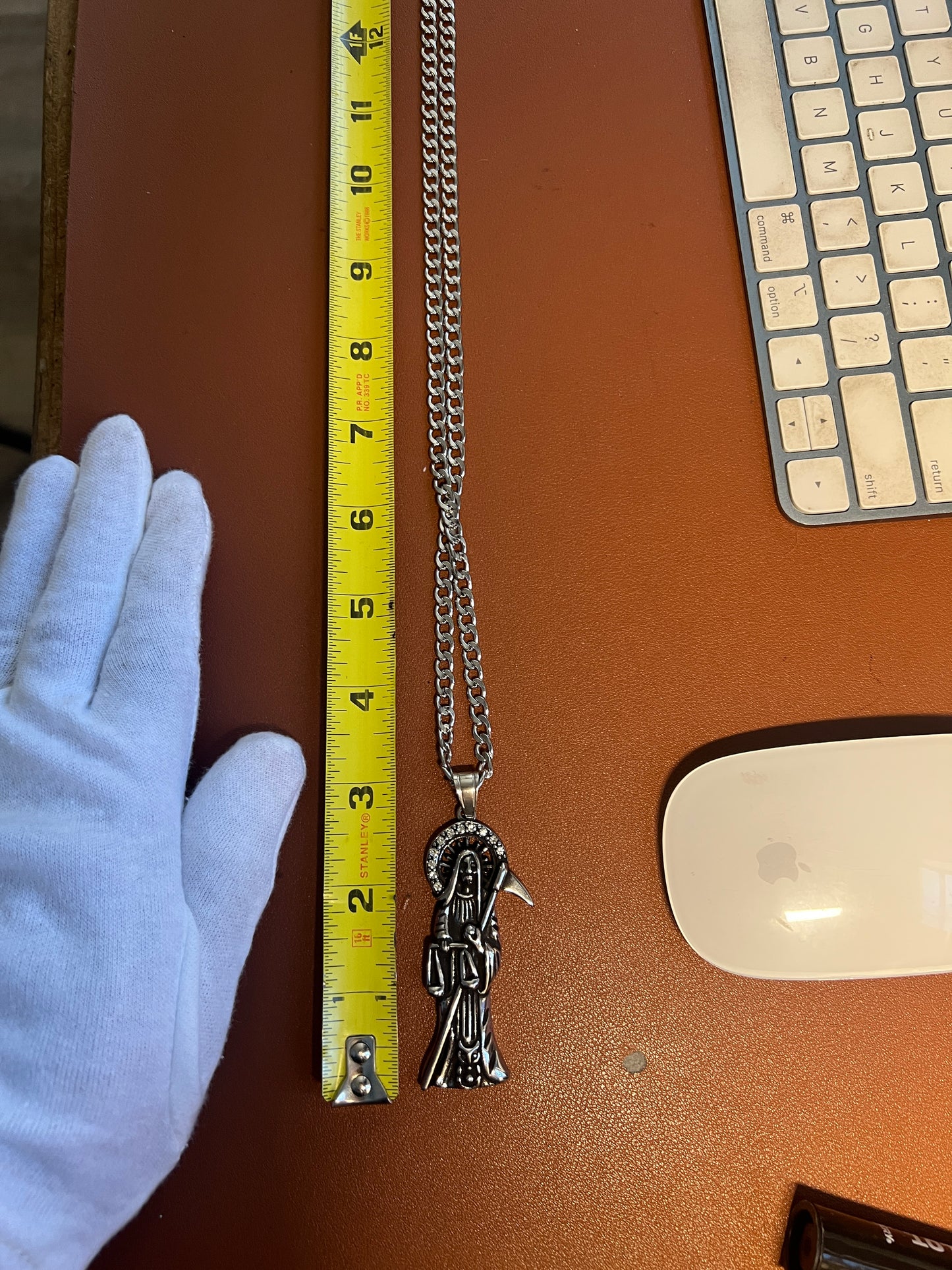 Holy Saint Death Angel Santa Muerte Grim Reaper Pendant Necklace Alloy (#13)