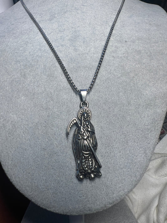 Holy Saint Death Angel Santa Muerte Grim Reaper Pendant Necklace Alloy (#11)