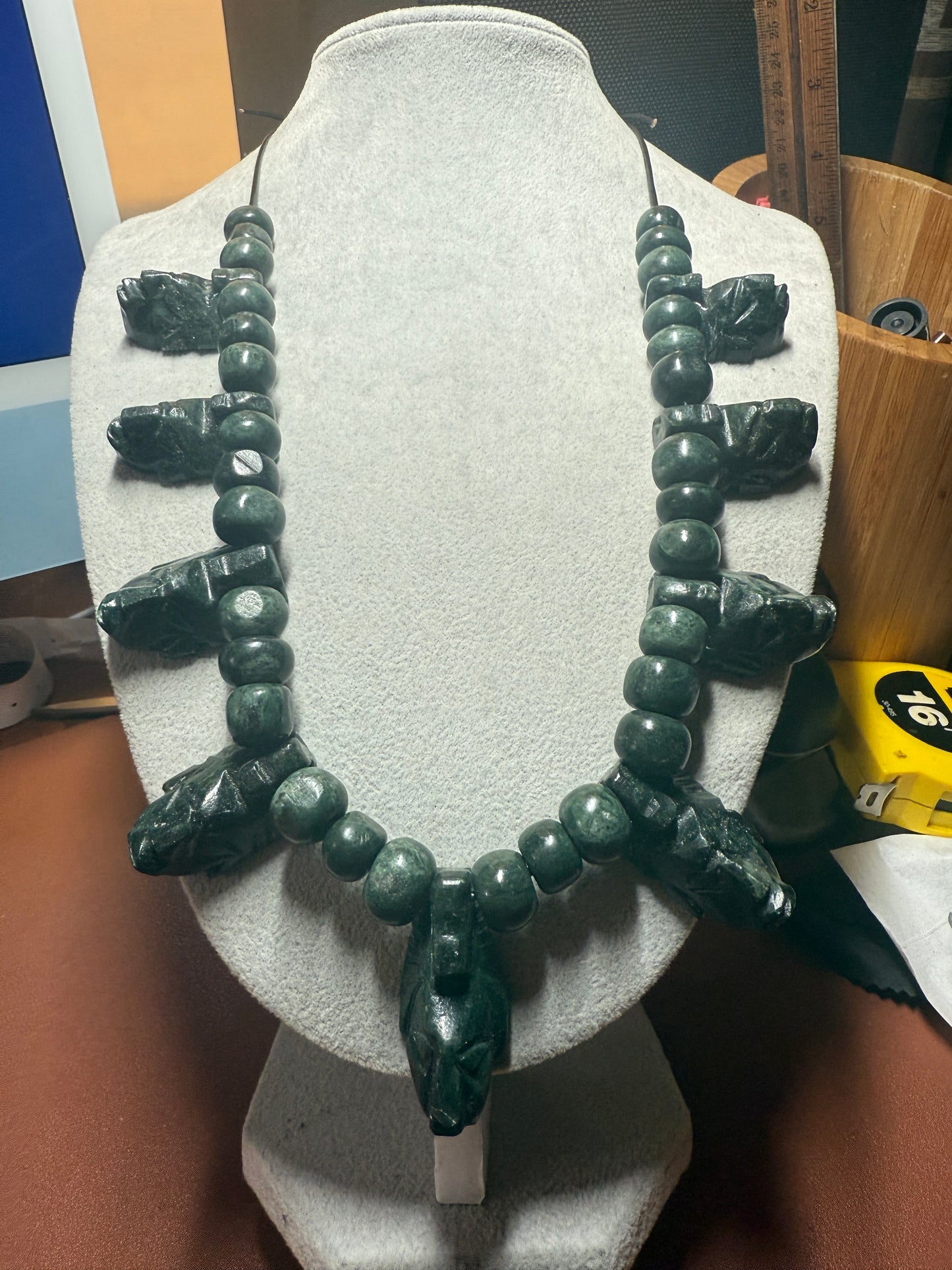Head Hunter Mayan Necklace, Guatemalteco Marble, Mexico, Indigenous, Tribal #39