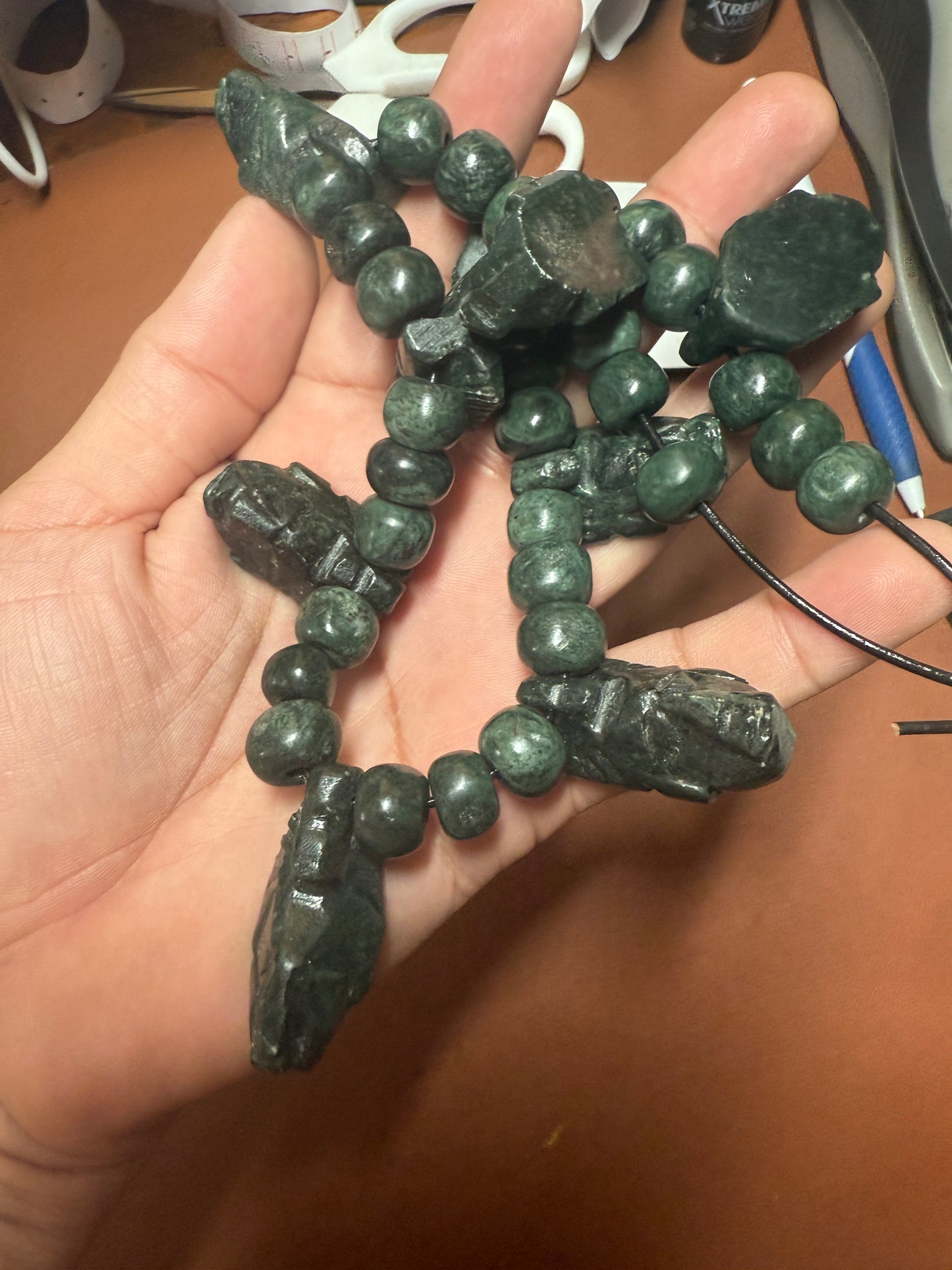 Head Hunter Mayan Necklace, Guatemalteco Marble, Mexico, Indigenous, Tribal #39