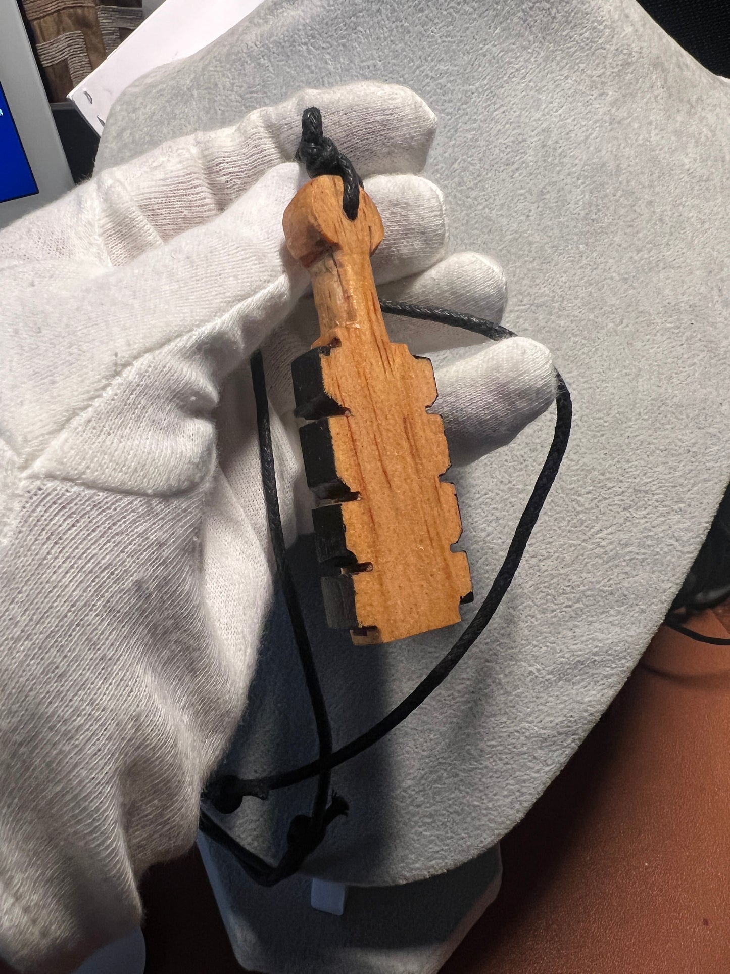 Mini Macuahuitl Necklace, Aztec, Mexican, Mexico, Ancient Warrior, Wood Carved, Replica Weapon (#35)