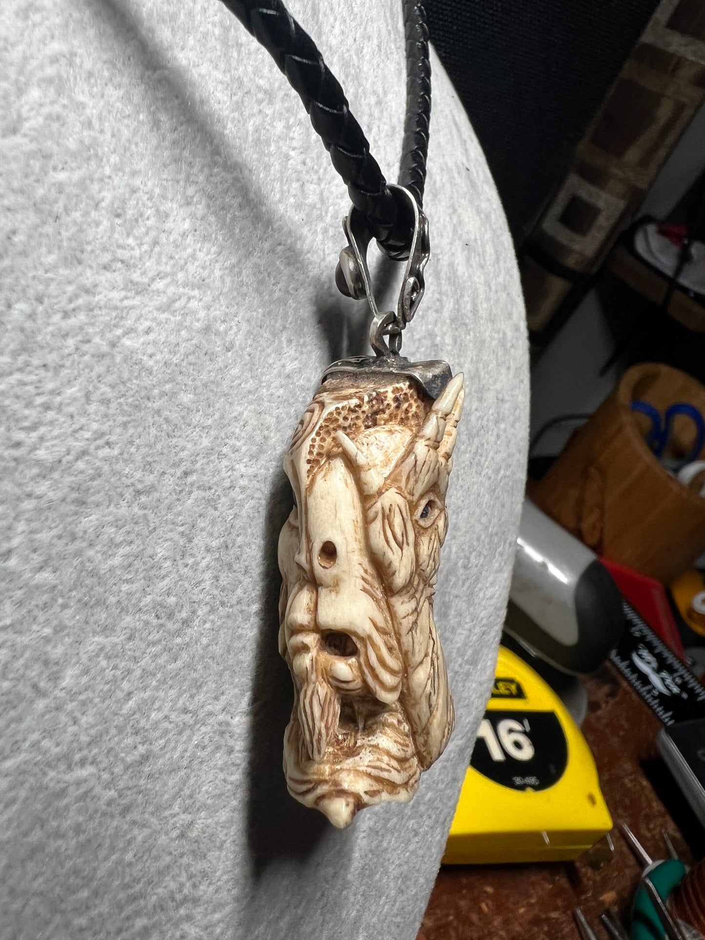 Fauna Hand Eye Pendant Deer Antler Ammonite Fossil Silver Bail Pans Labyrinth