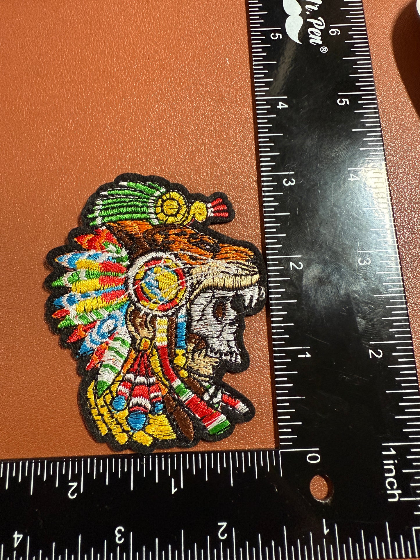 Aztec or Mayan Jaguar Warrior Patch, Small, 3", iron on patches, Mexica, #23