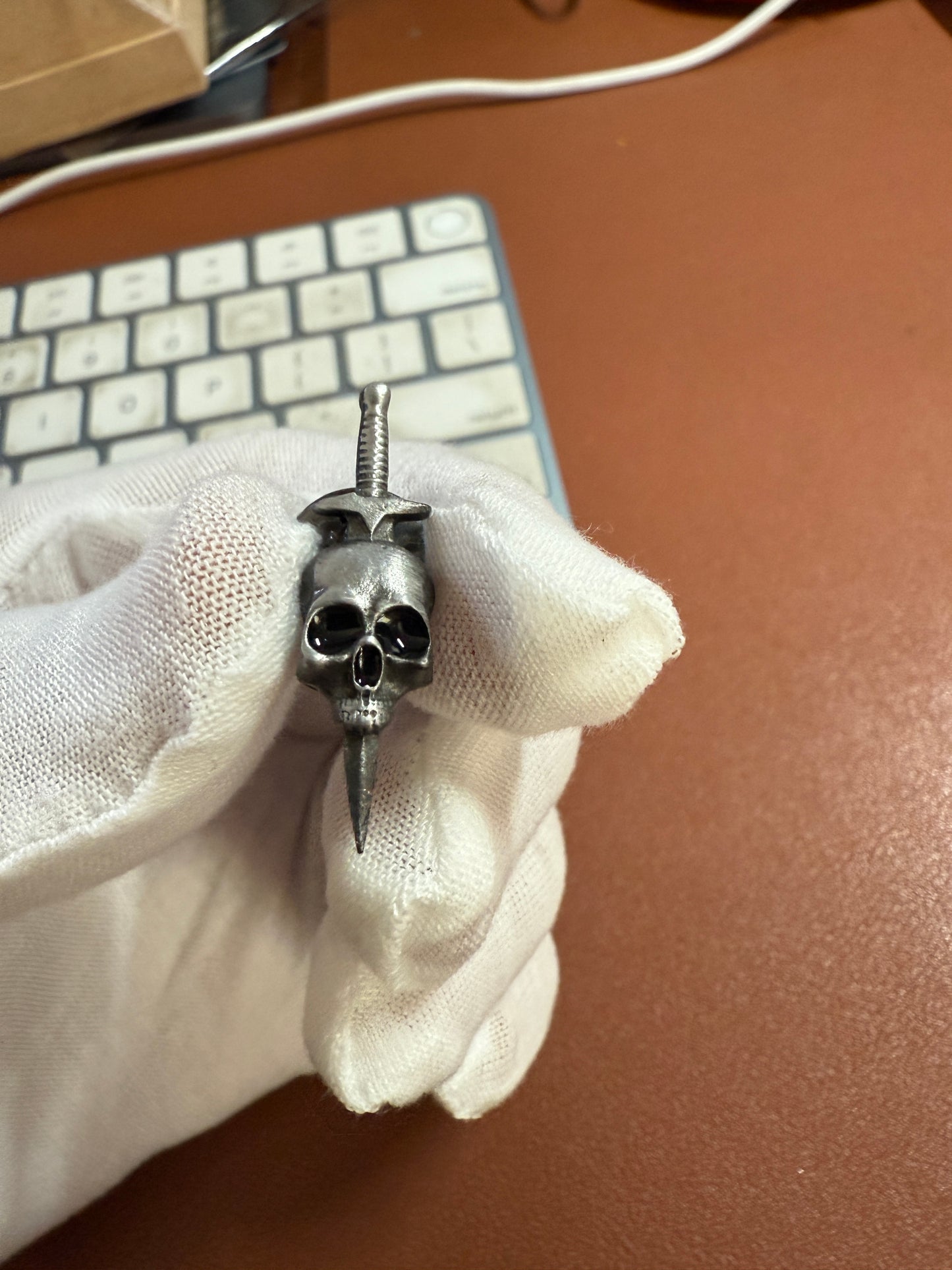 Sword Thru Skull Pin Pirates Caribbean Gothic Jewelry Death Metal Biker Rock #11
