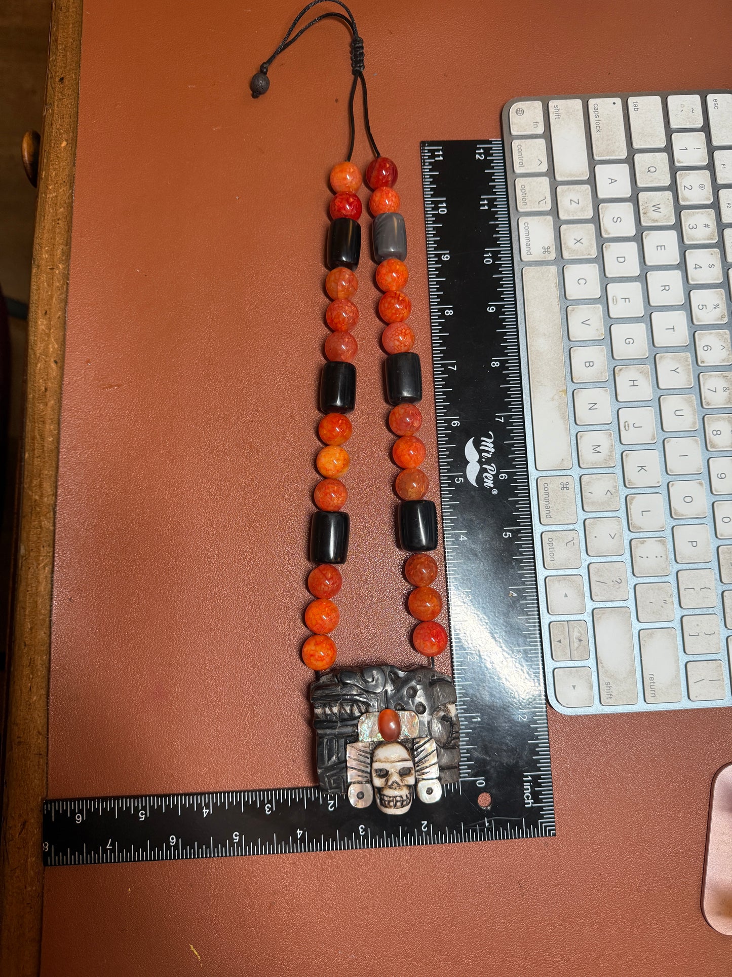 Aztec and Mayan Kukulkan Quetzalcoatl Jaguar Mictlantecuhtli Warrior Pendant Necklace (#H)
