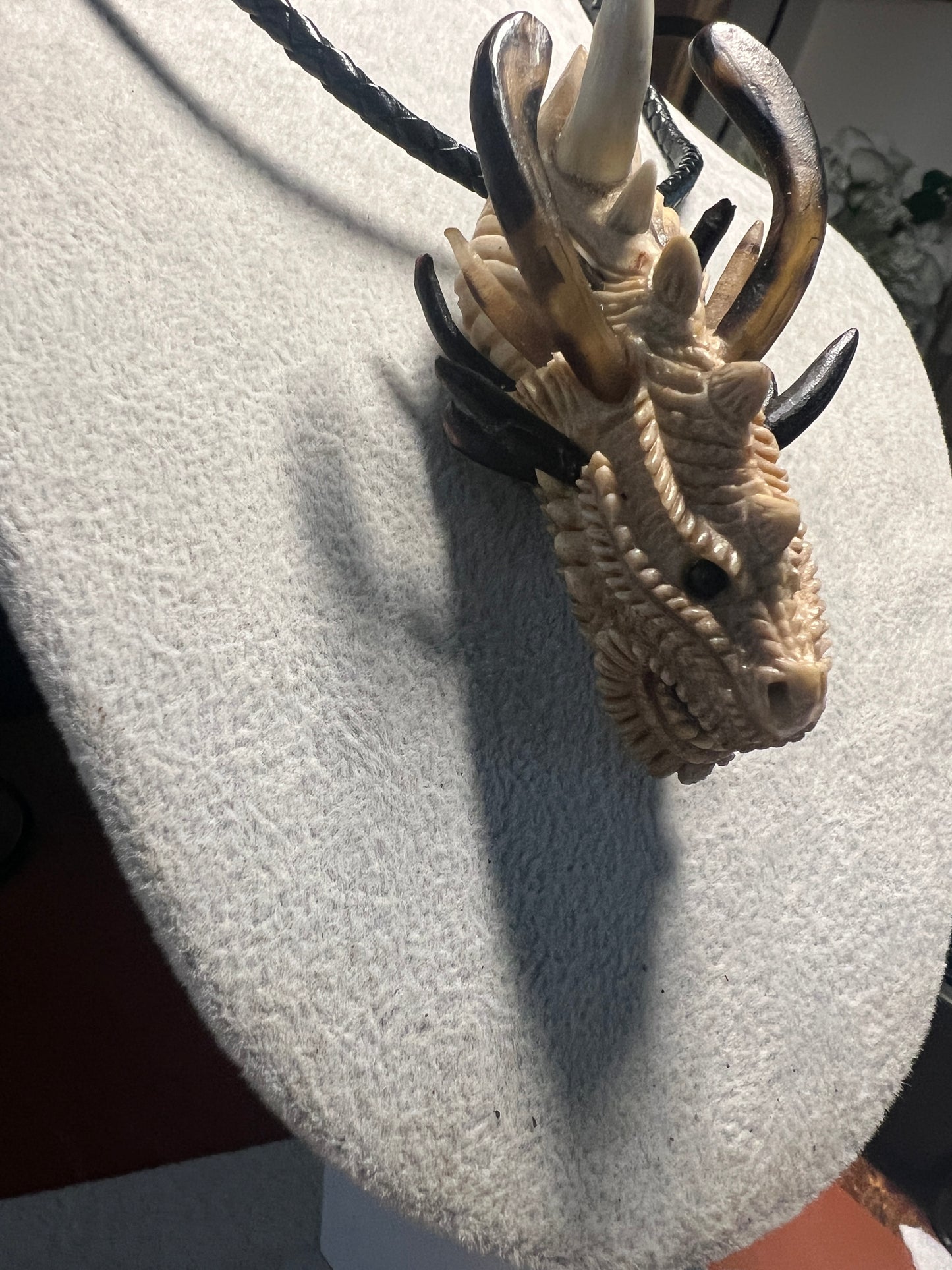 Quetzalcoatl Kukulkan Mexican Dragon, Antler, Teeth, Bull Hand Made Rare Only 1