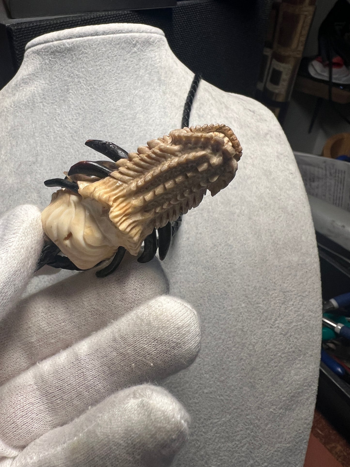 Quetzalcoatl Kukulkan Mexican Dragon, Antler, Teeth, Bull Hand Made Rare Only 1