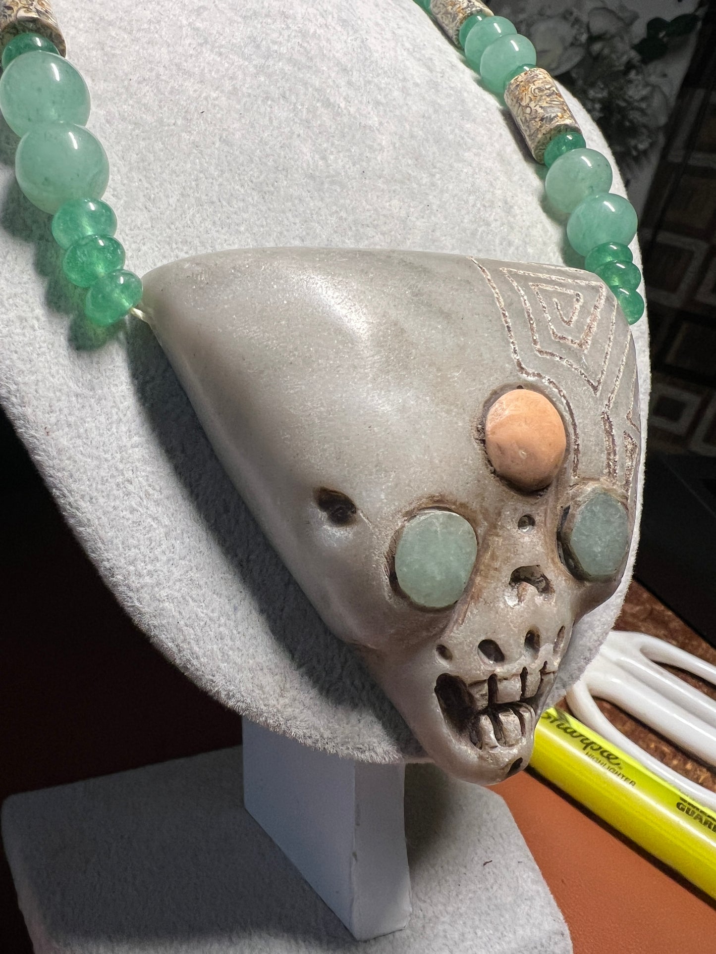 Nazca Peru Alien UFO Extra Terrestrial Pendant Necklace Made Mexico Handmade, (#37)